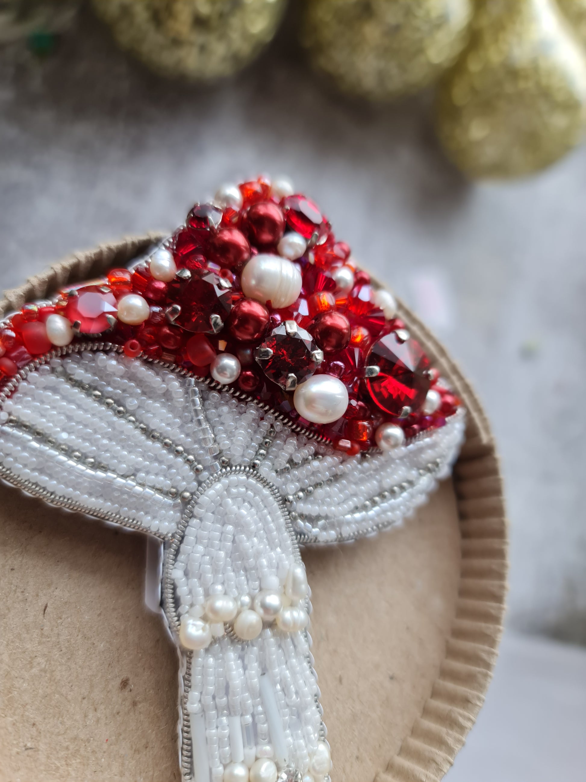 Red Forest Mushroom Brooch