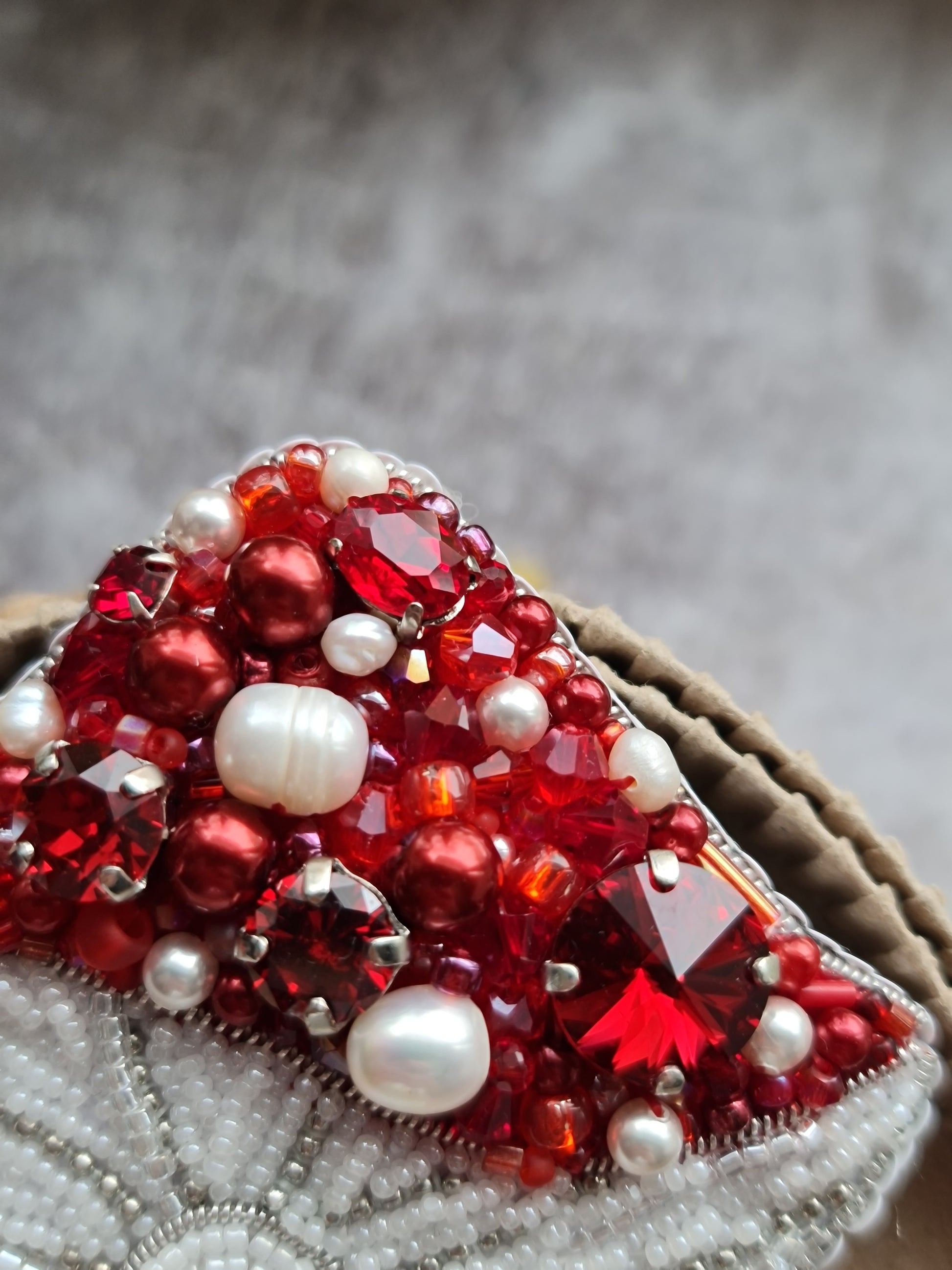 Red Forest Mushroom Brooch
