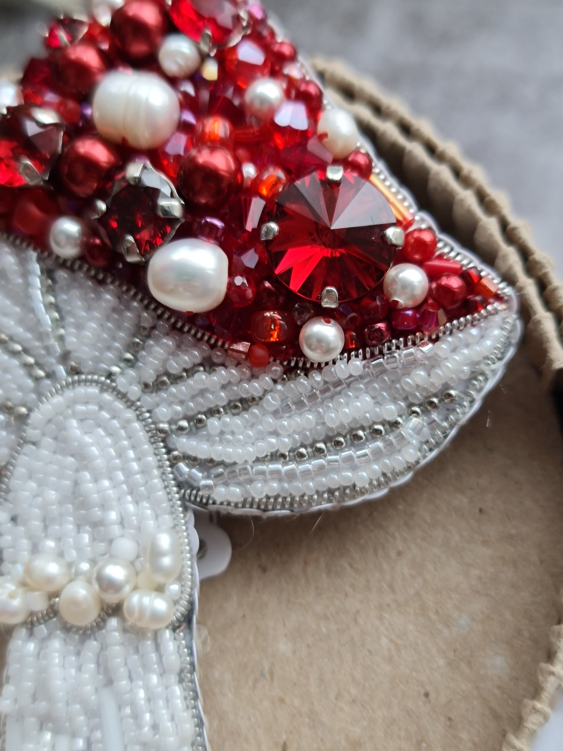 Red Forest Mushroom Brooch