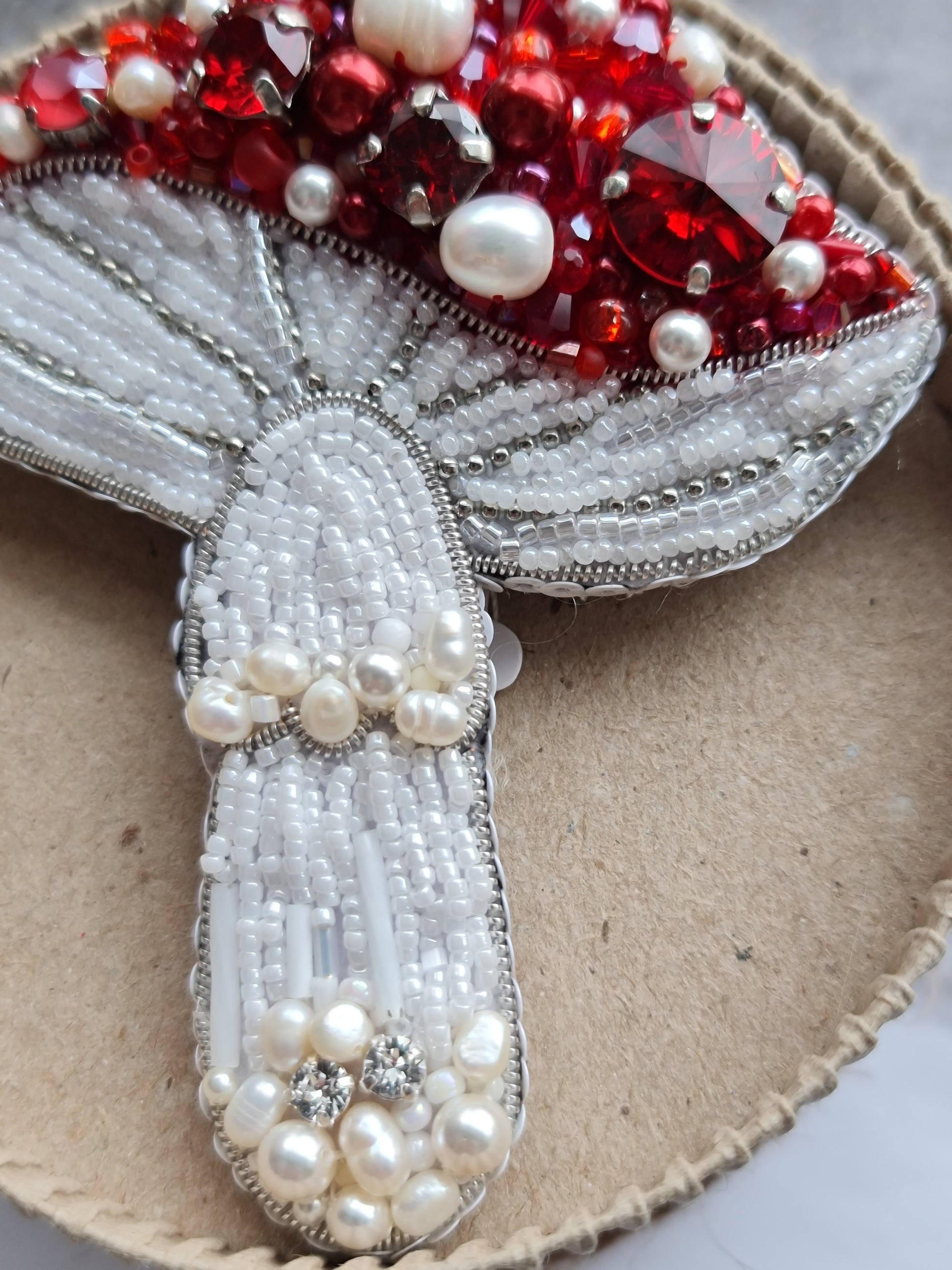 Red Forest Mushroom Brooch