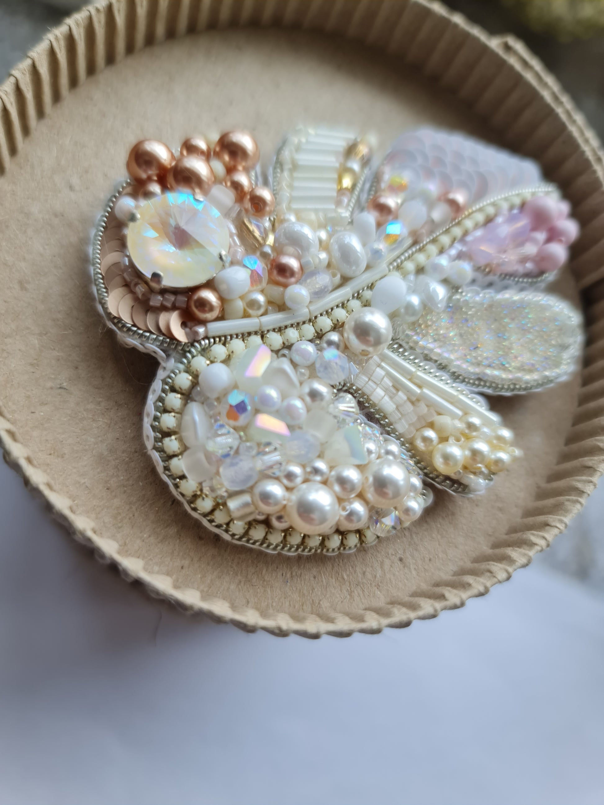 Monstera Leaf Beaded Brooch or Keychain