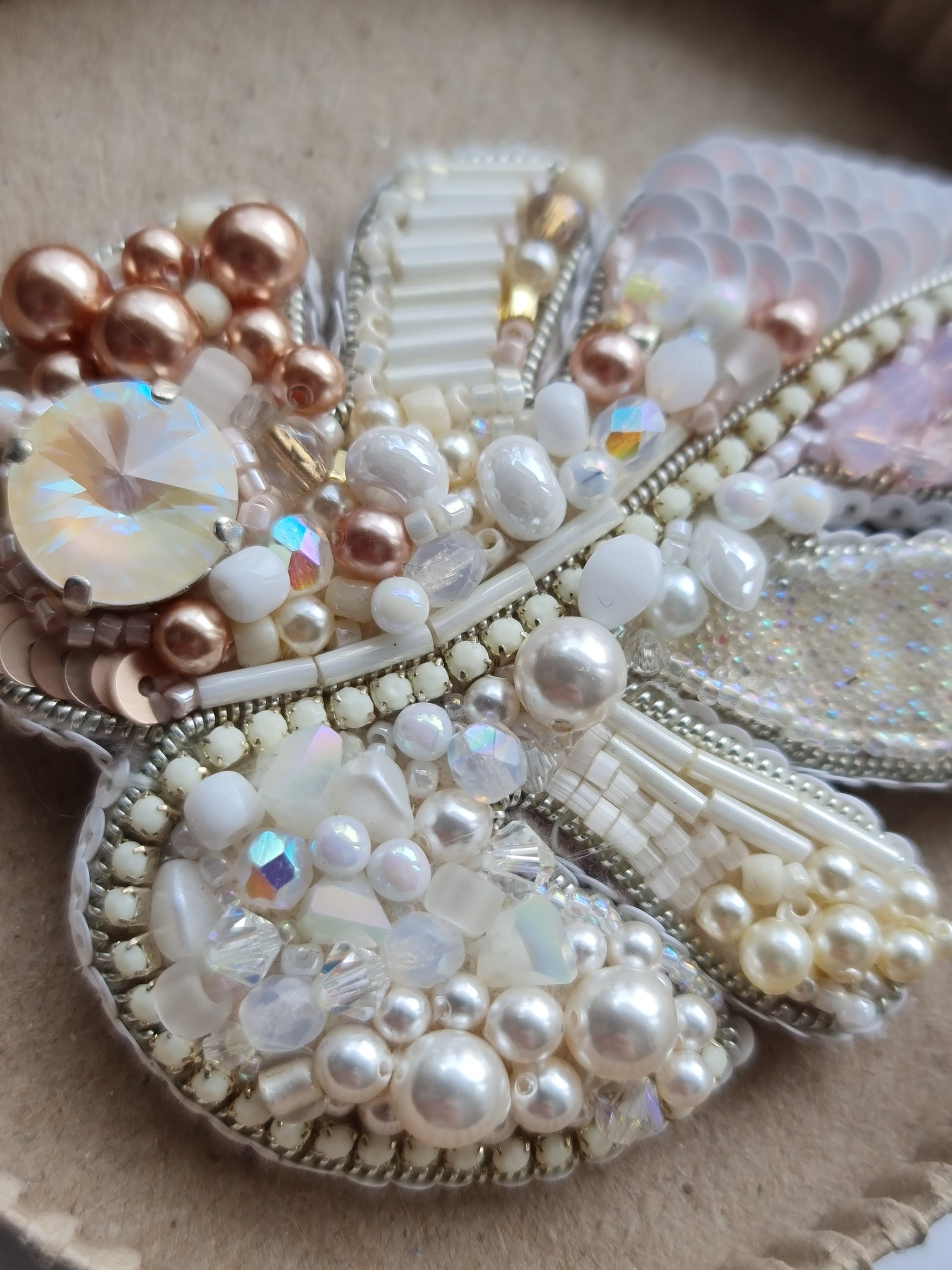 Monstera Leaf Beaded Brooch or Keychain
