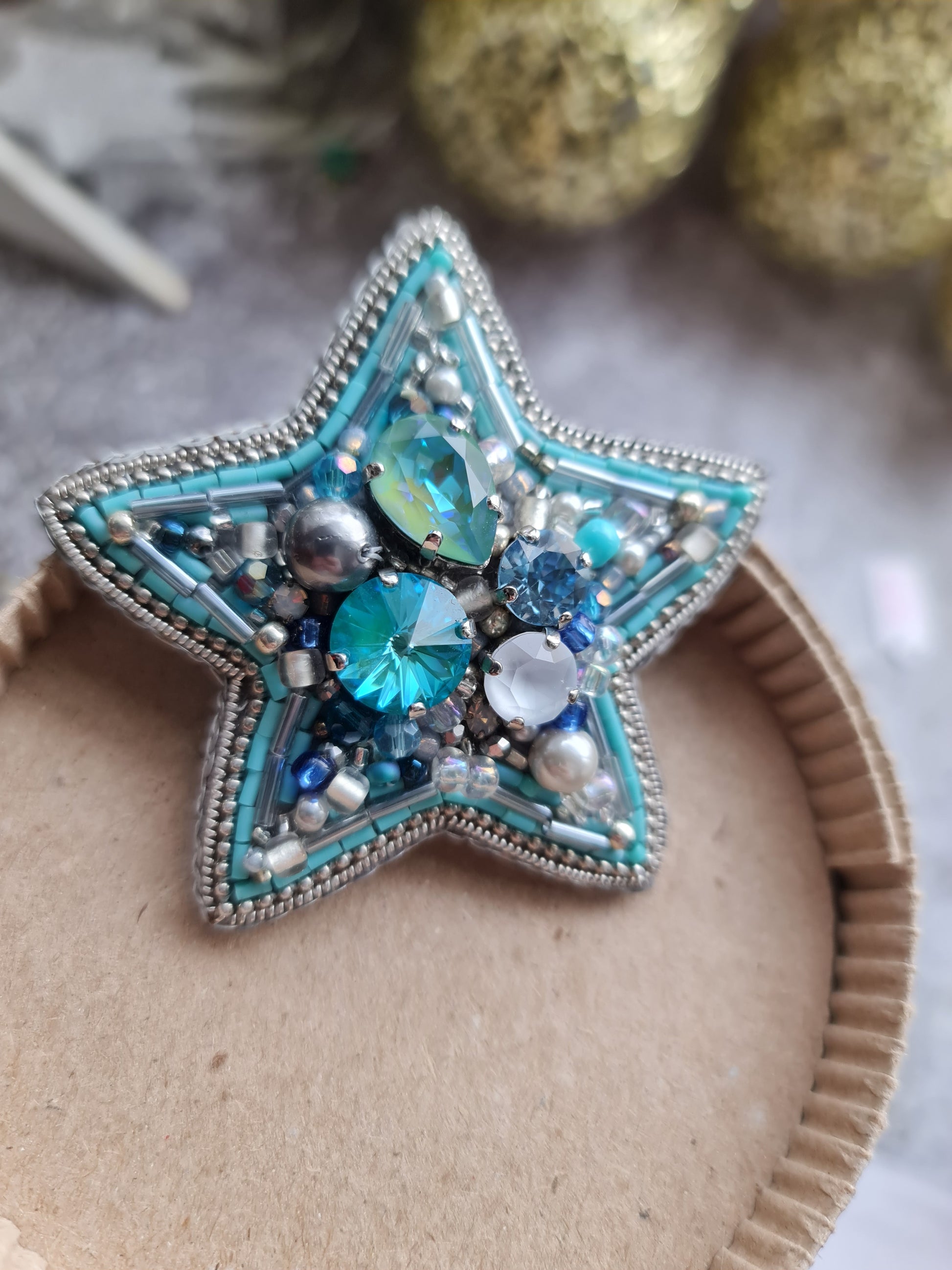 Star Beaded Brooch