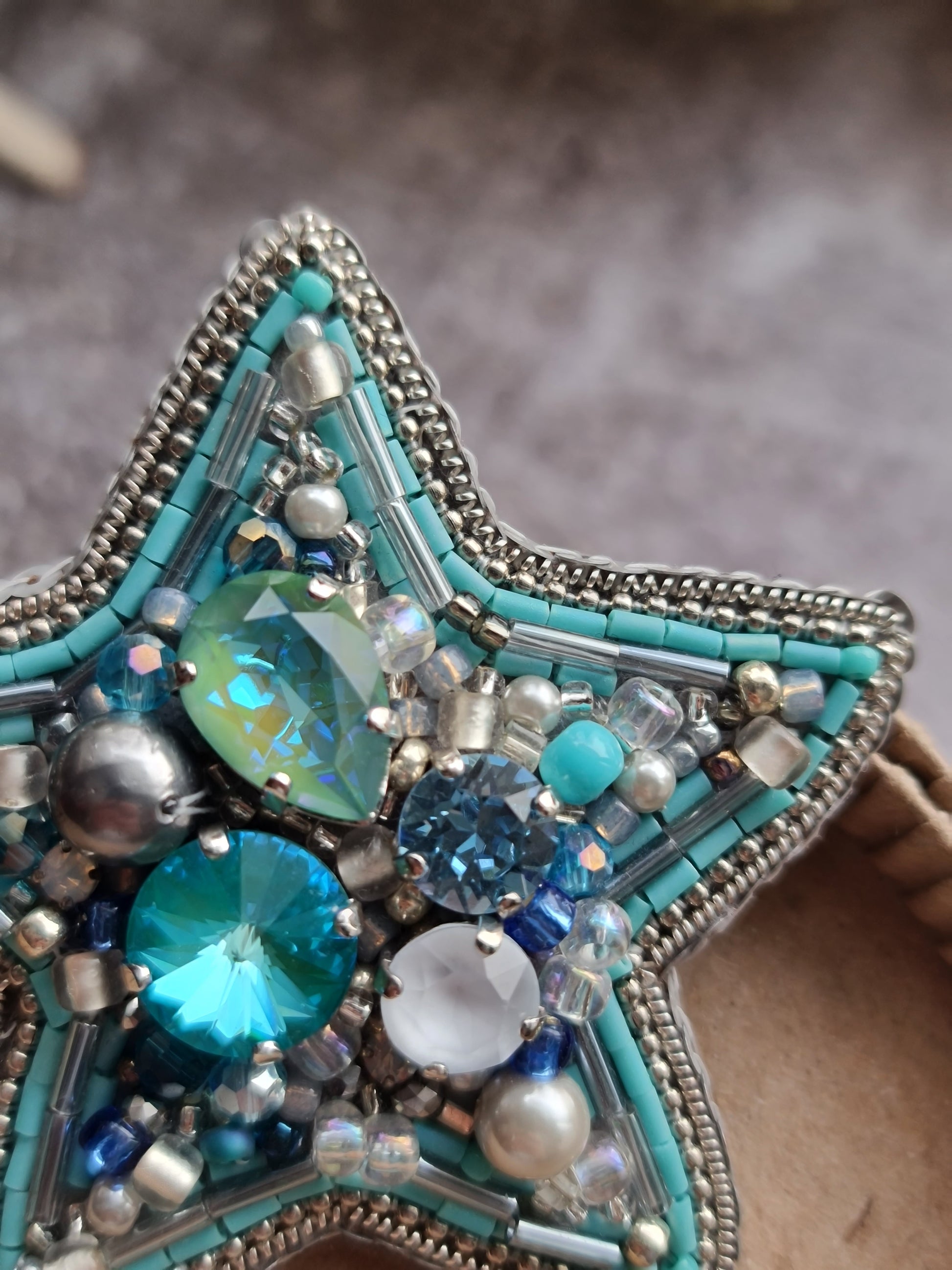 Star Beaded Brooch