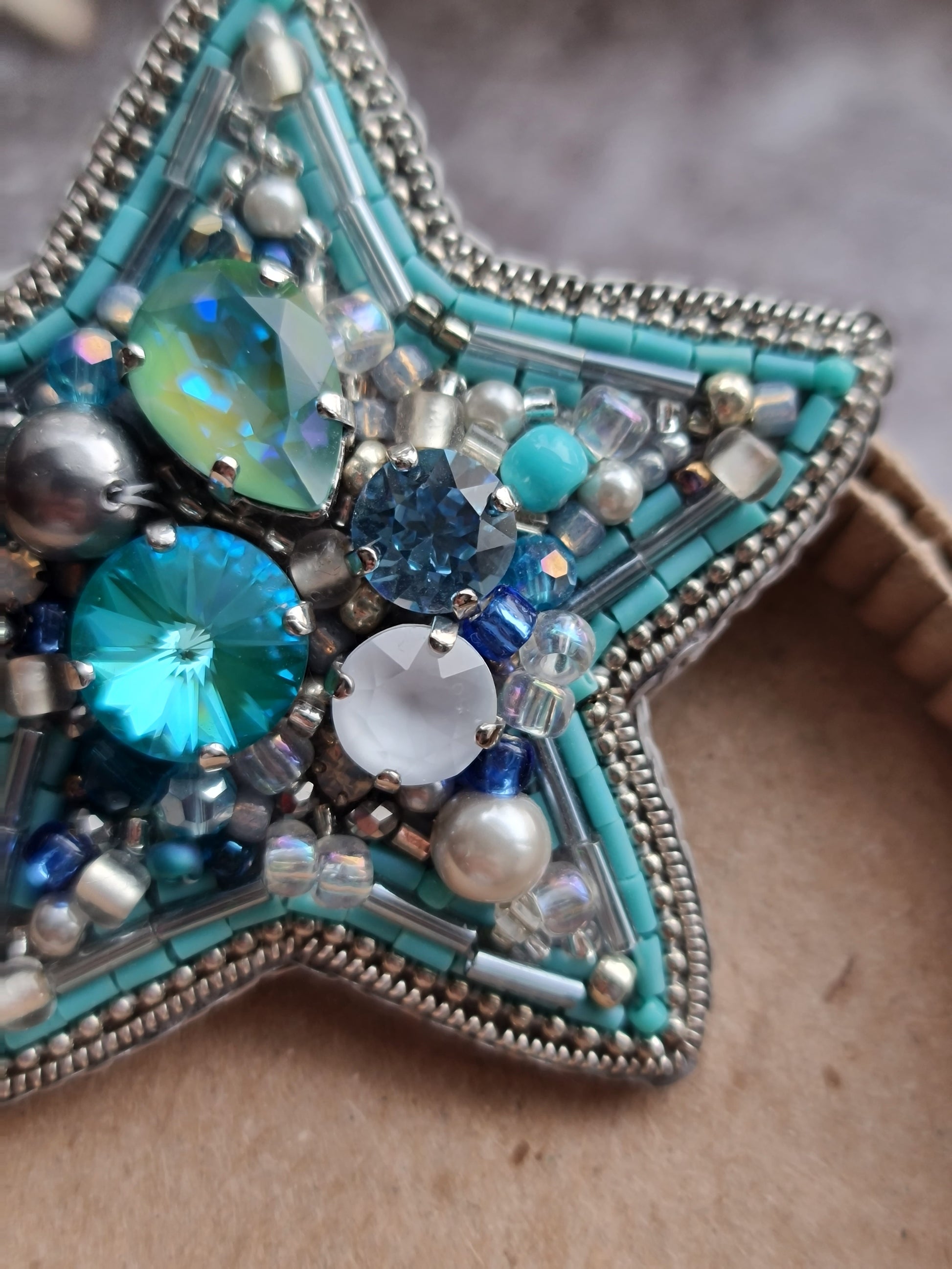 Star Beaded Brooch