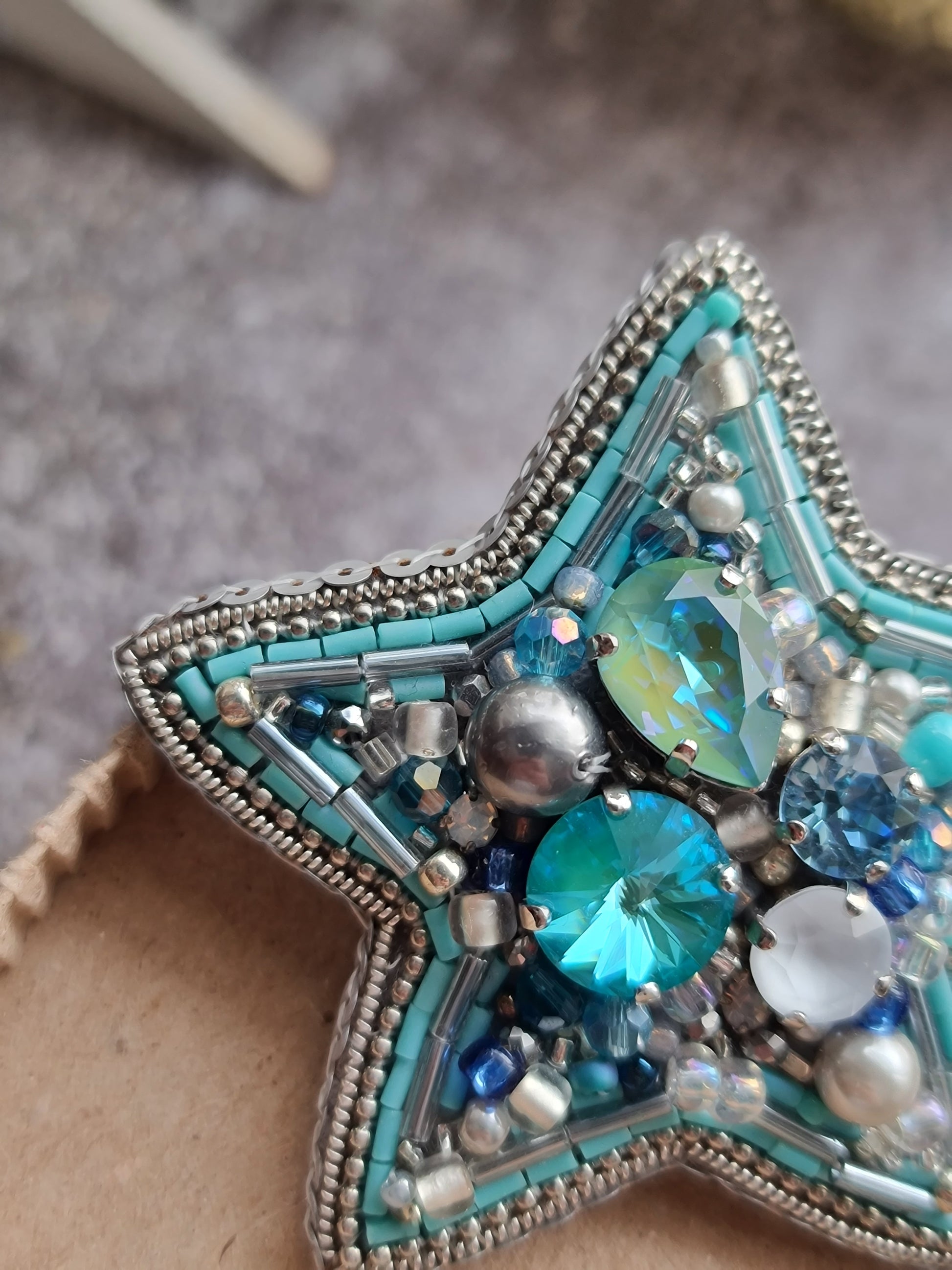 Star Beaded Brooch