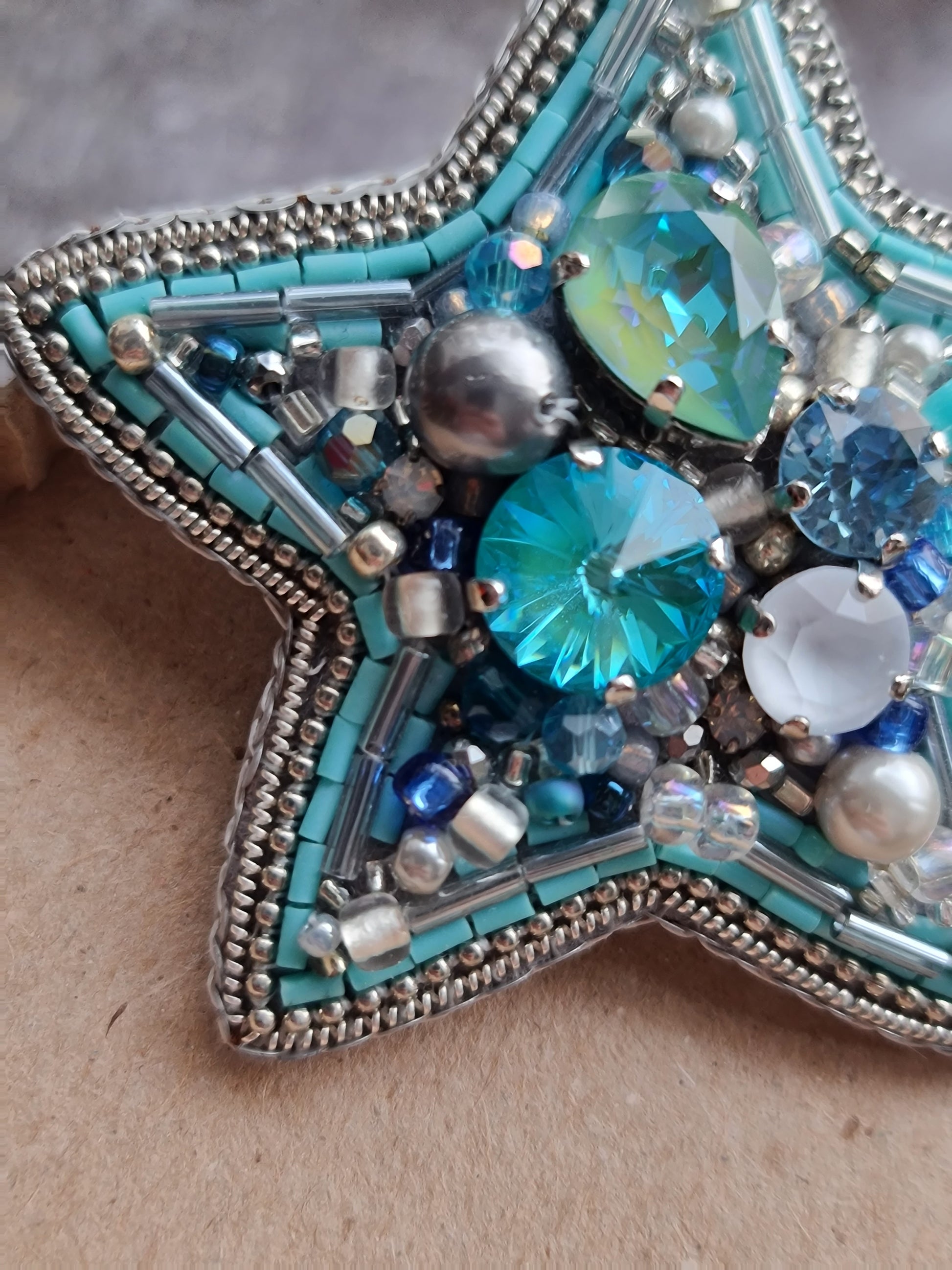 Star Beaded Brooch
