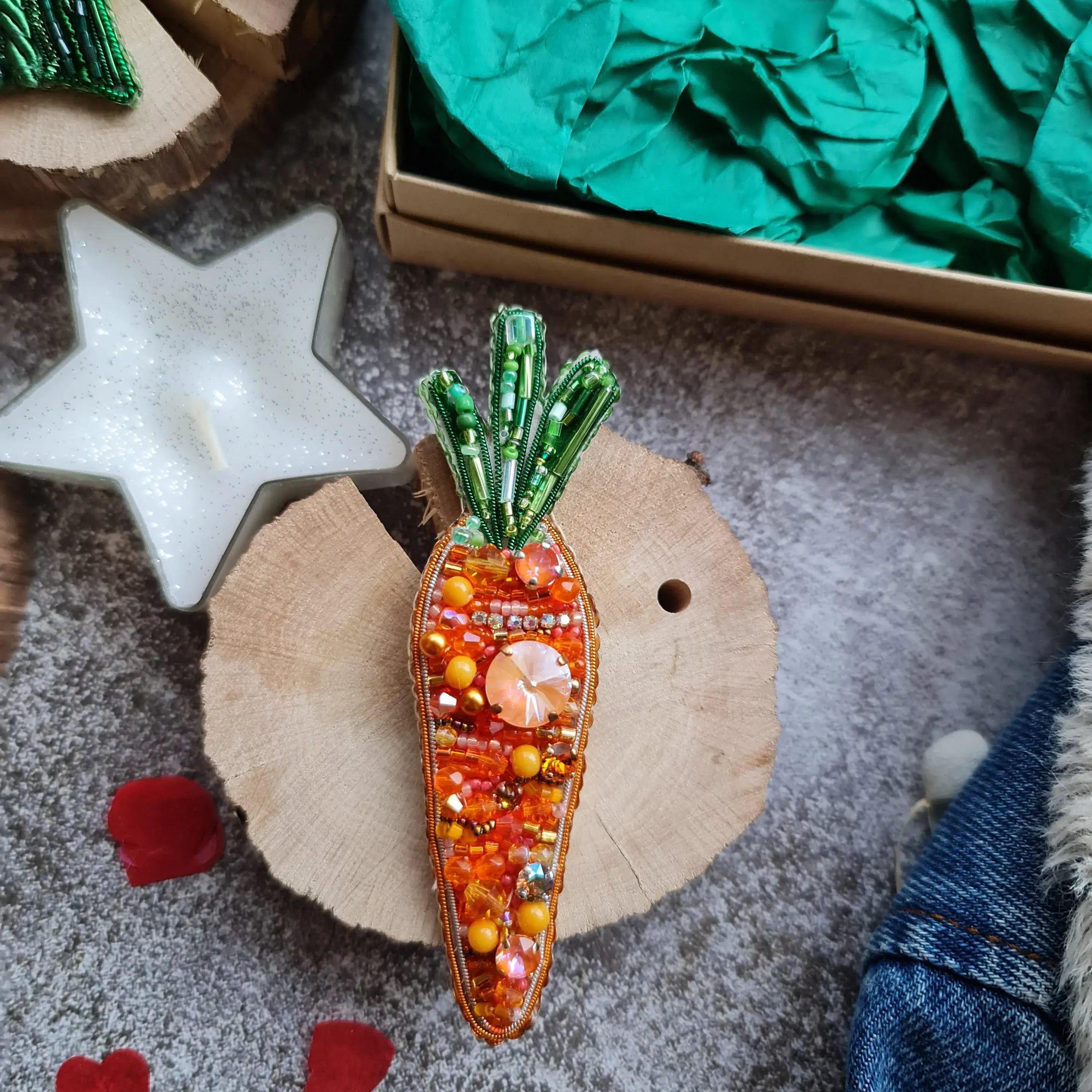 Carrots Crystal Pin