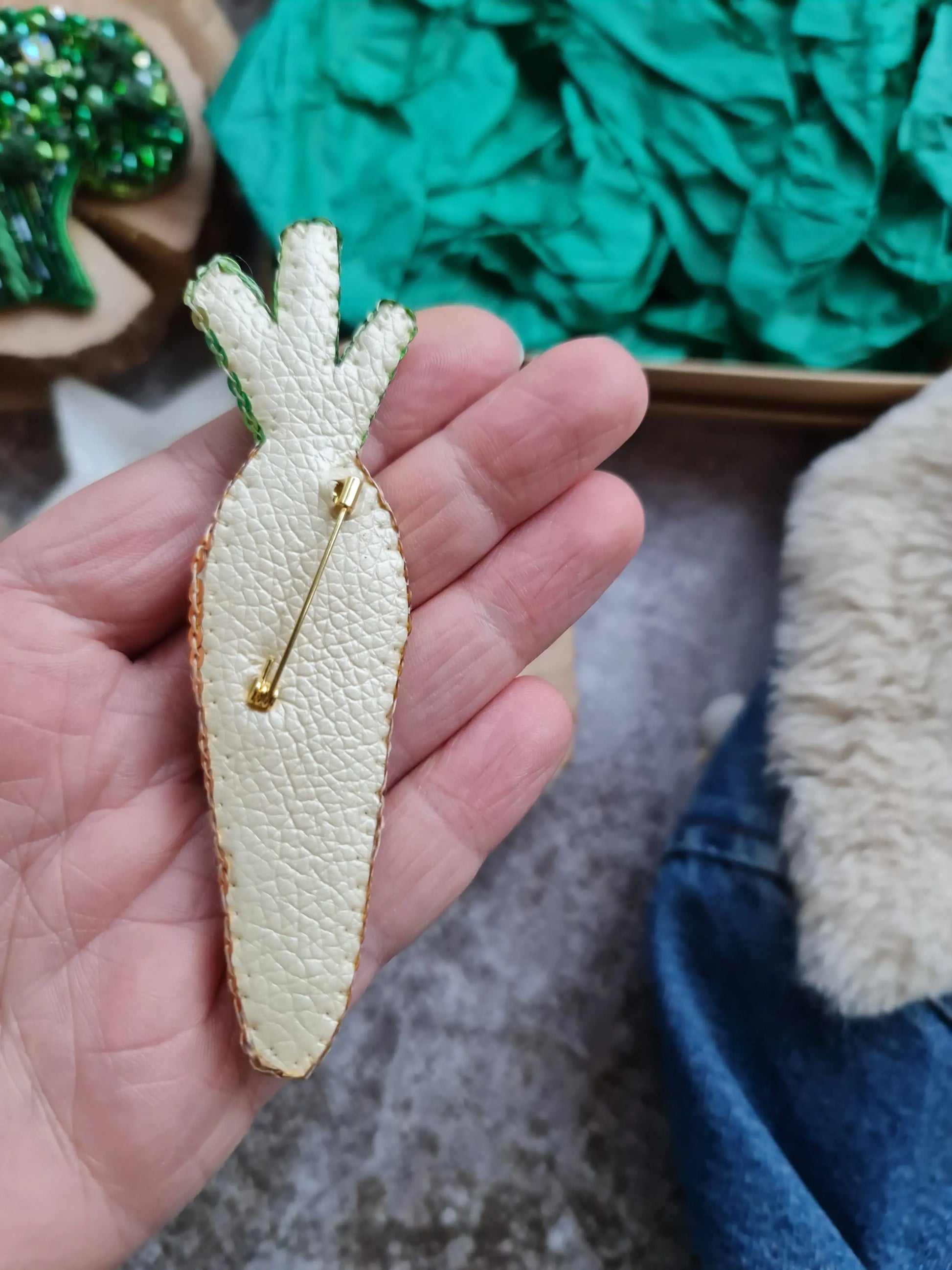 Carrots Crystal Pin