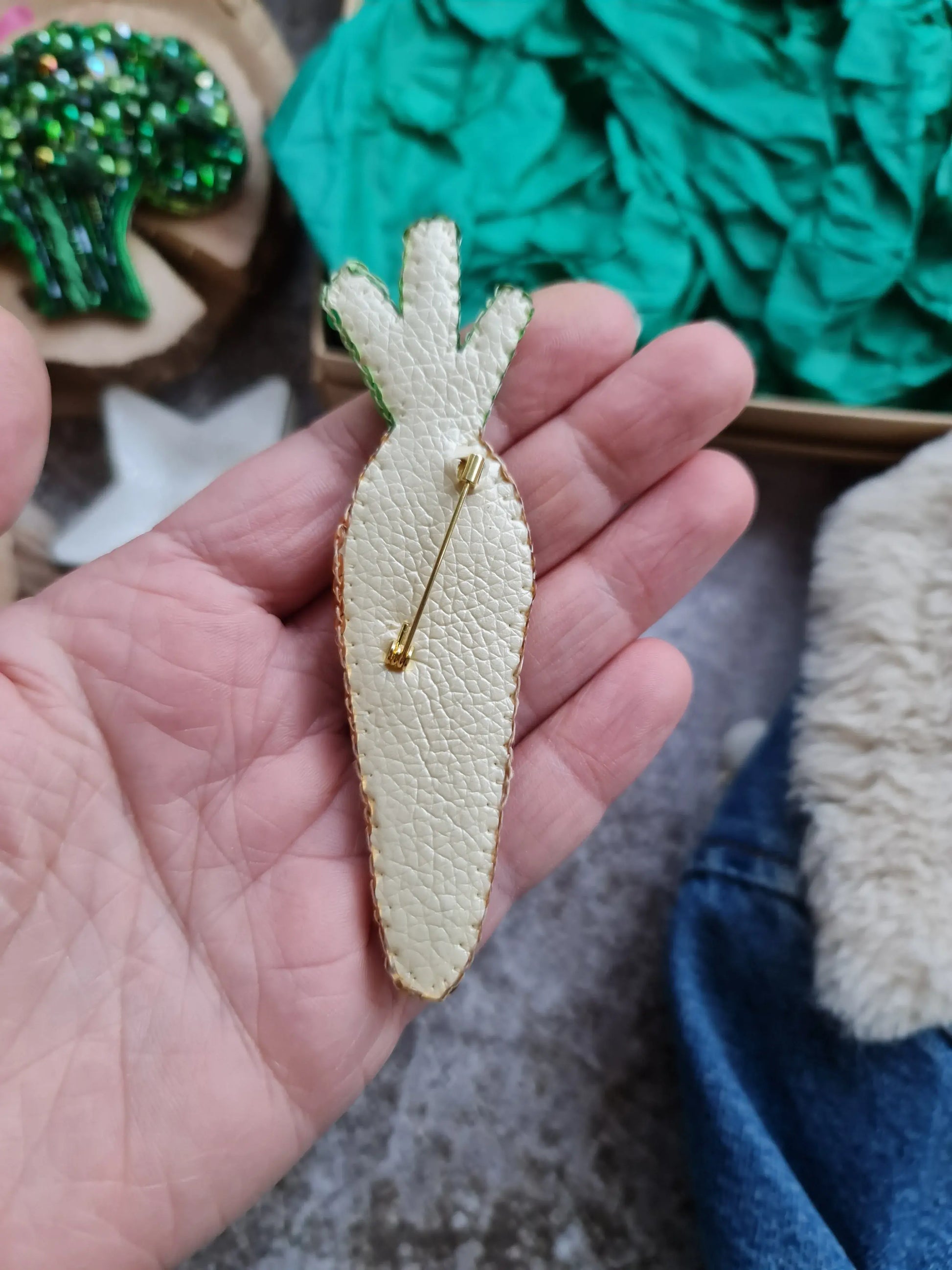 Carrots Crystal Pin