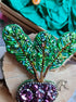 Gardener gift Purple Beet Crystal Pin, Vegetable Handmade jewelry Brooch