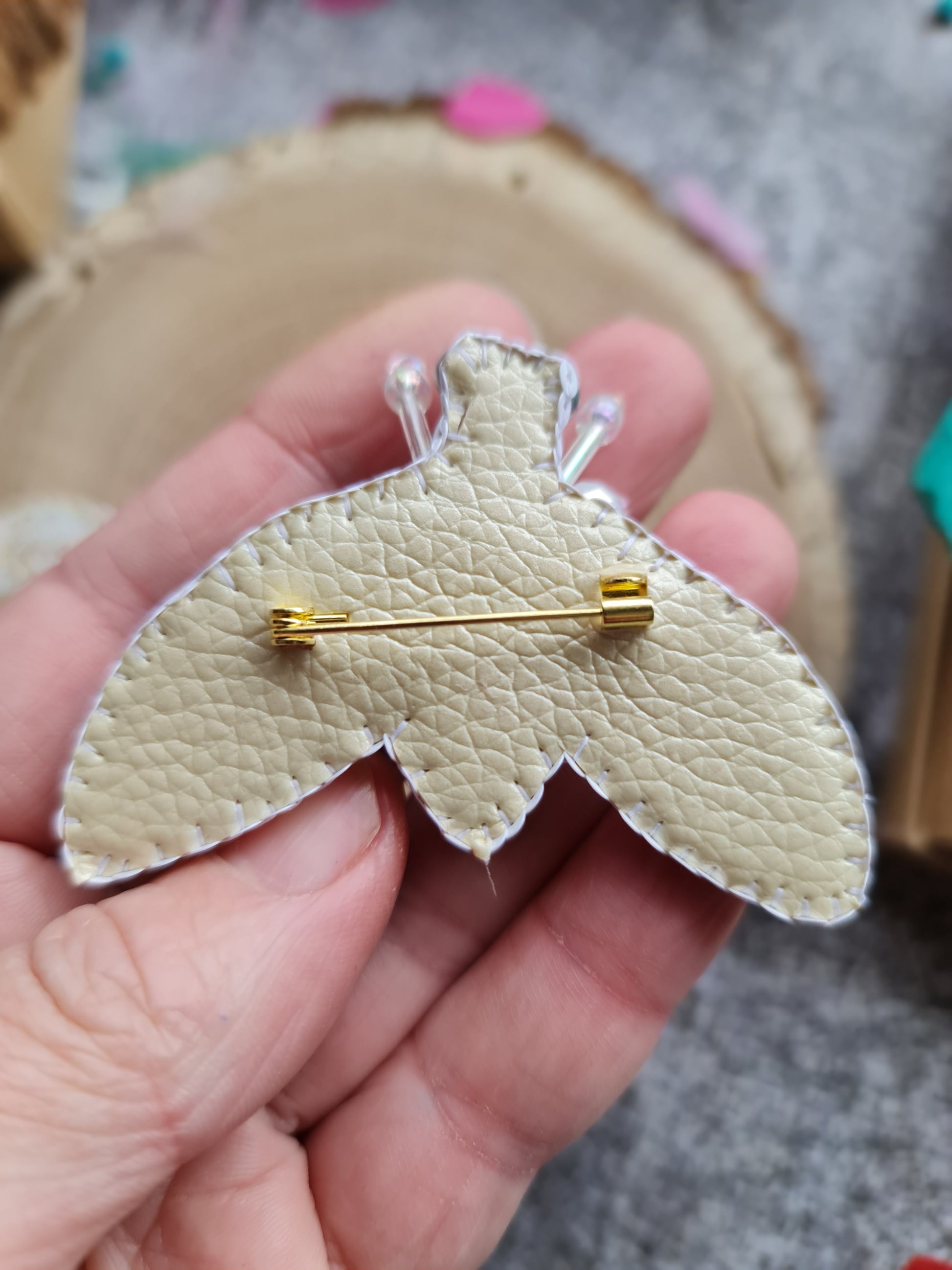 Moth Beaded Brooch