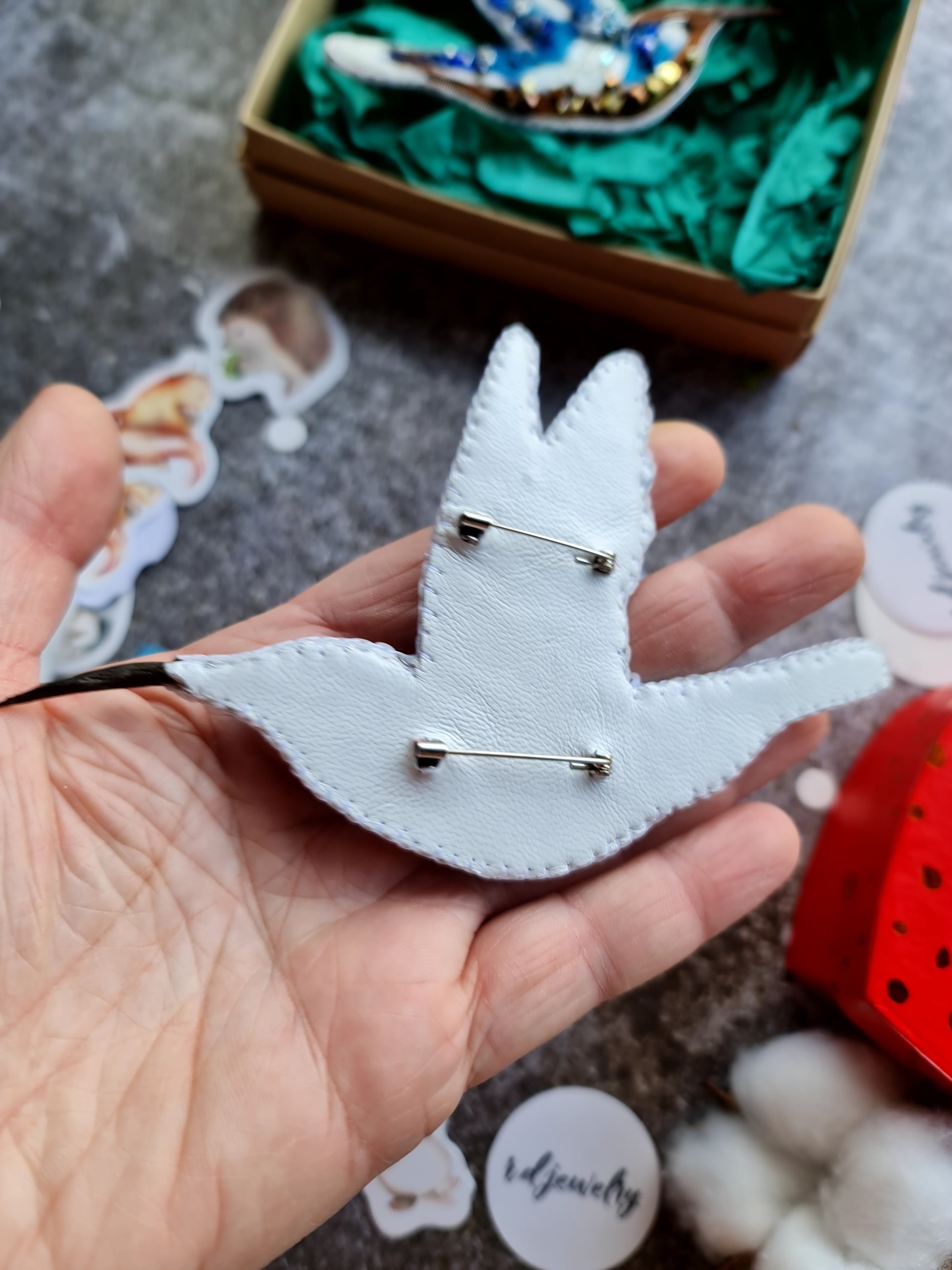 Hummingbird Beaded Brooch