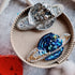Hand embroidered Saturn planet brooch with beads crystals sequins and celestial details