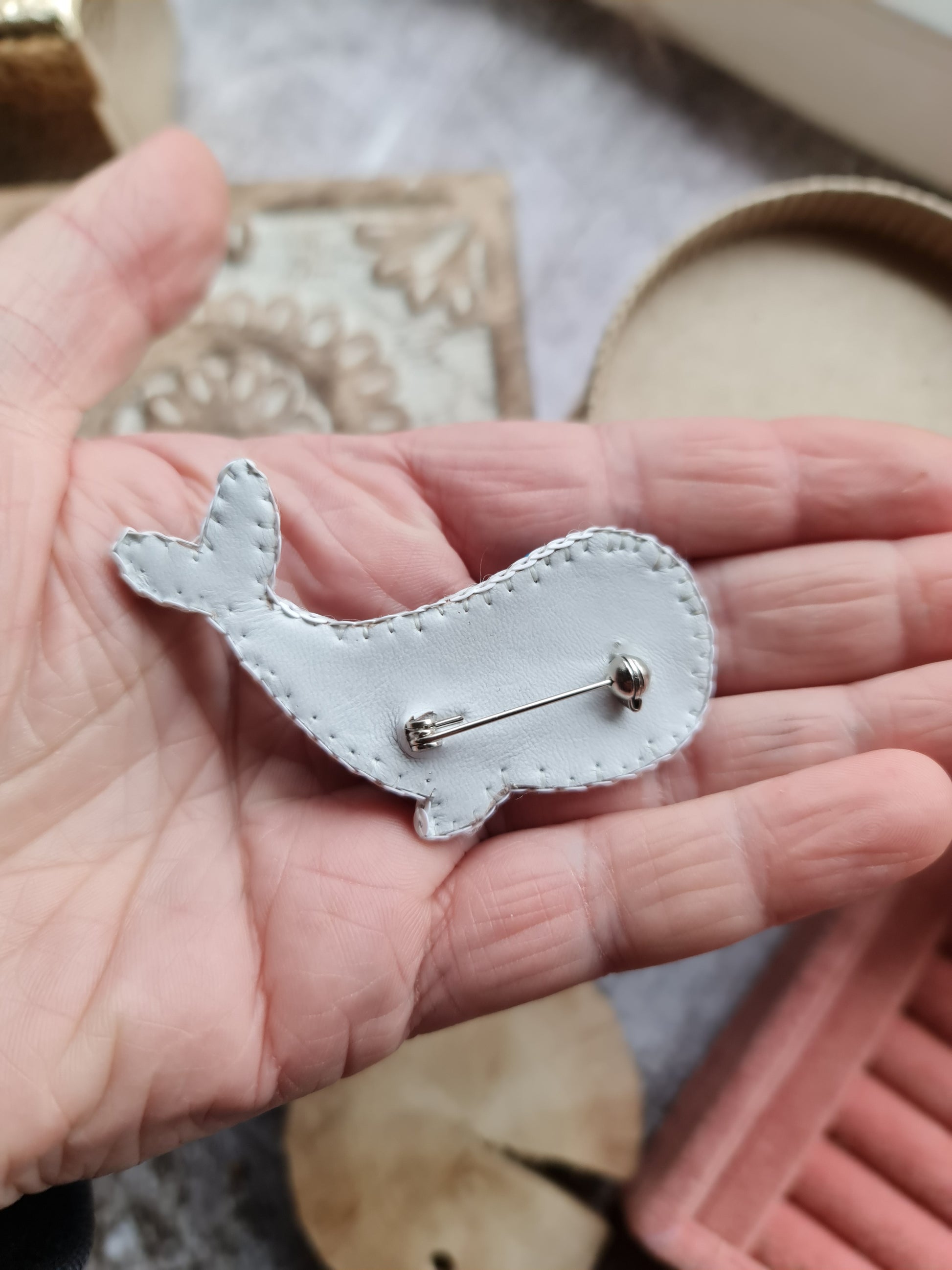 Whale Beaded Brooch