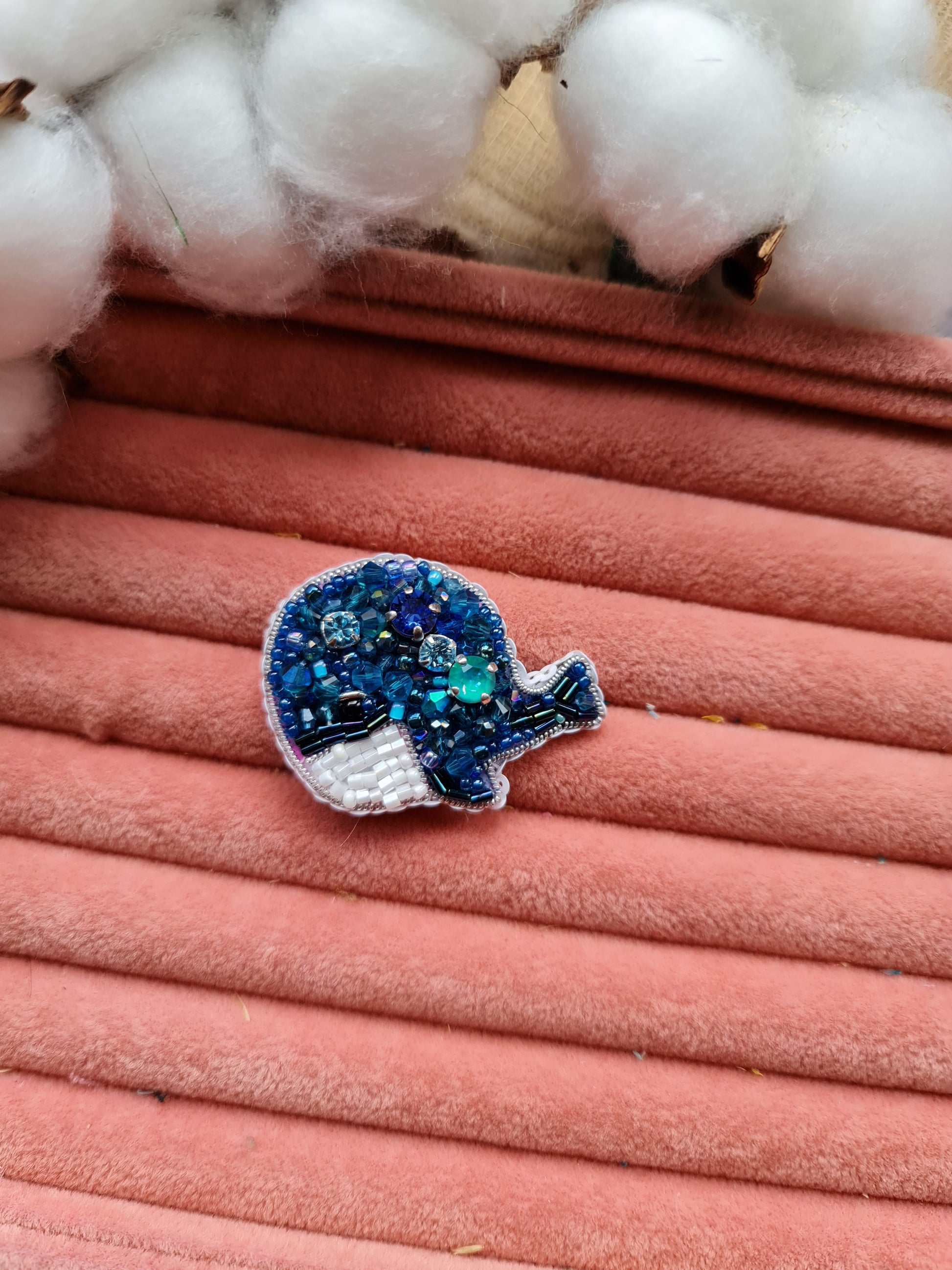 Whale Beaded Brooch