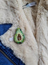 Lapel pin avocado beaded brooch, Fruit jewelry, father's day gift, gardener gift