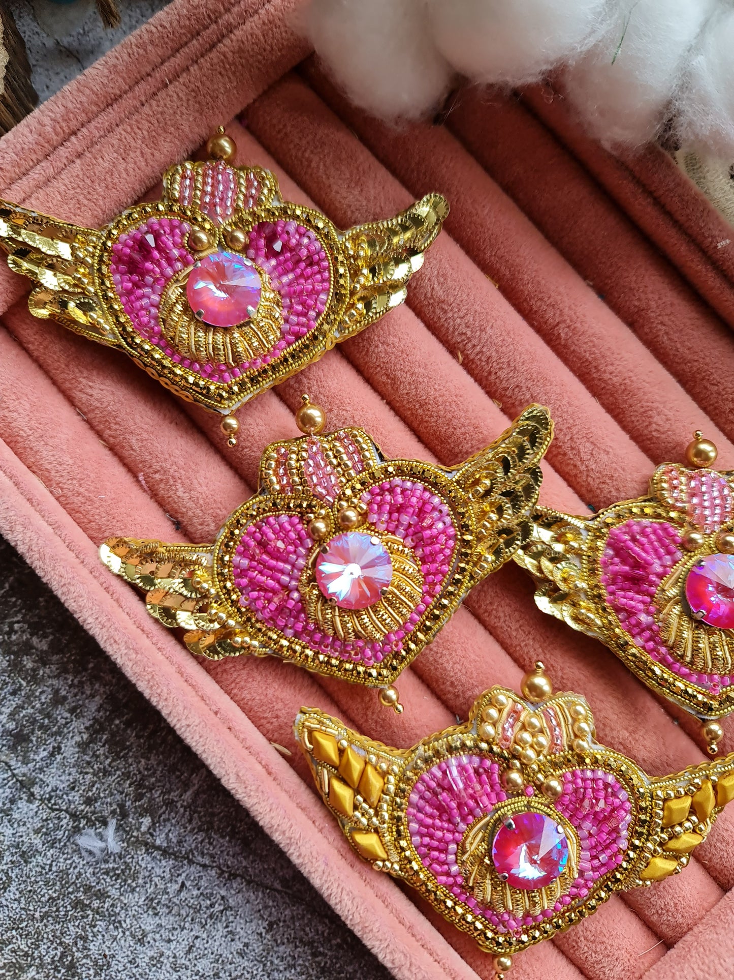 Magical Moon Compact Brooch – Handmade Beaded Pin Inspired by Celestial Warriors
