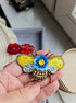 Bee beaded brooch pin, embroidered insect brooch