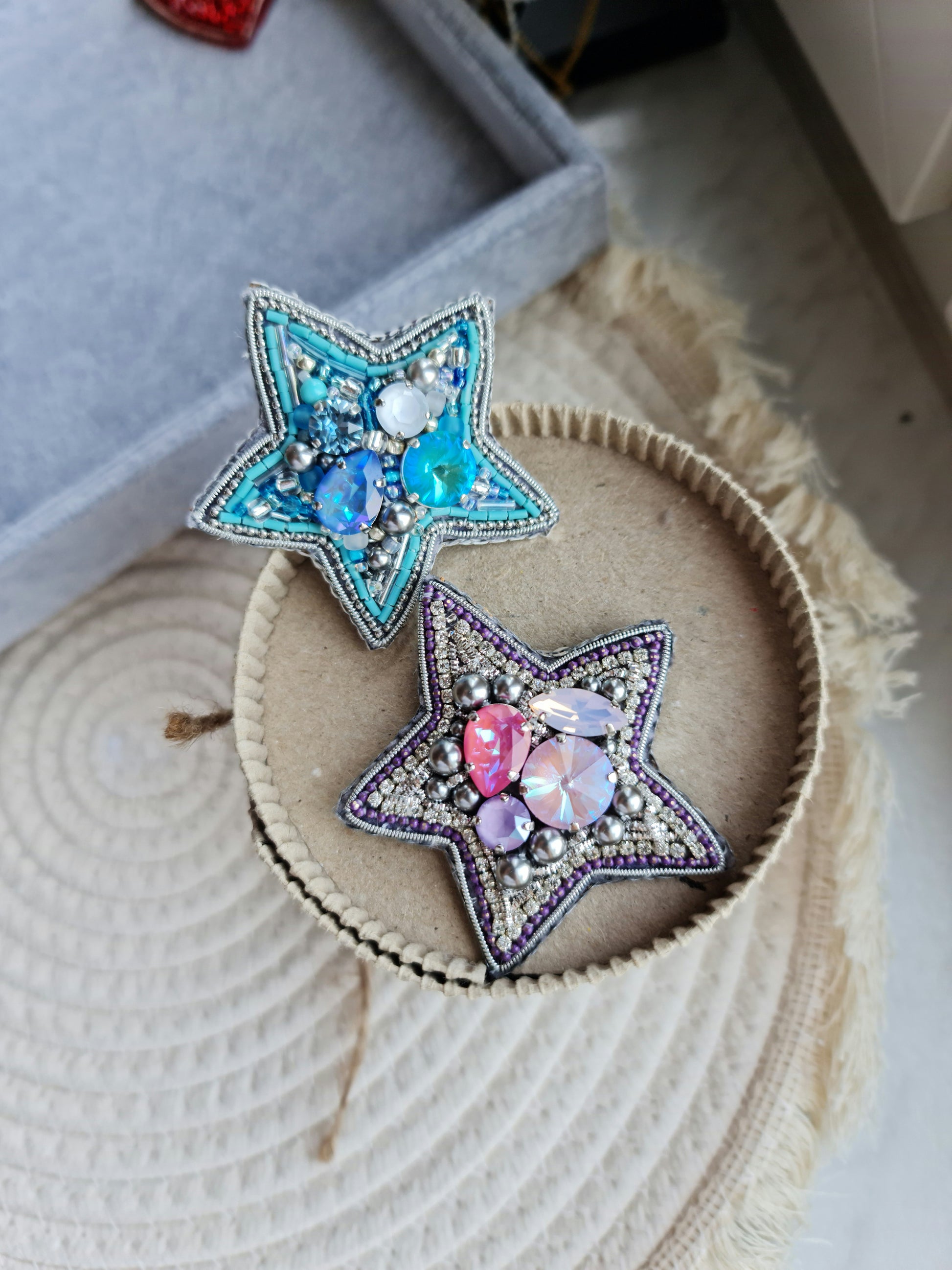 Star Beaded Brooch