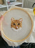 Custom cat portrait beaded brooch or wall art hand embroidered from pet photo with beads crystals and thread details