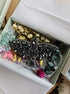 Black raven beaded brooch hand embroidered with crystals sequins and silver details