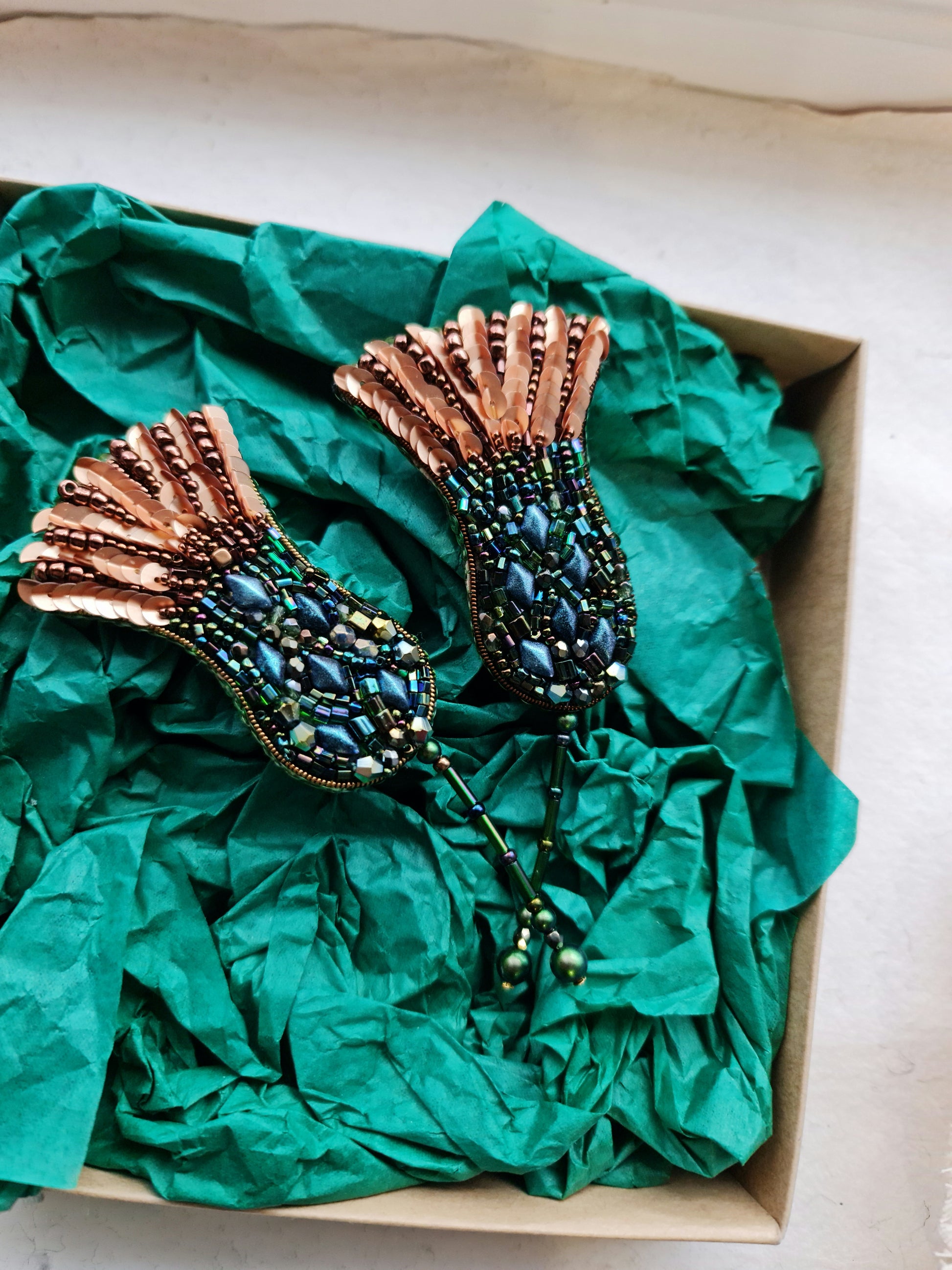 Thistle Beaded Brooch