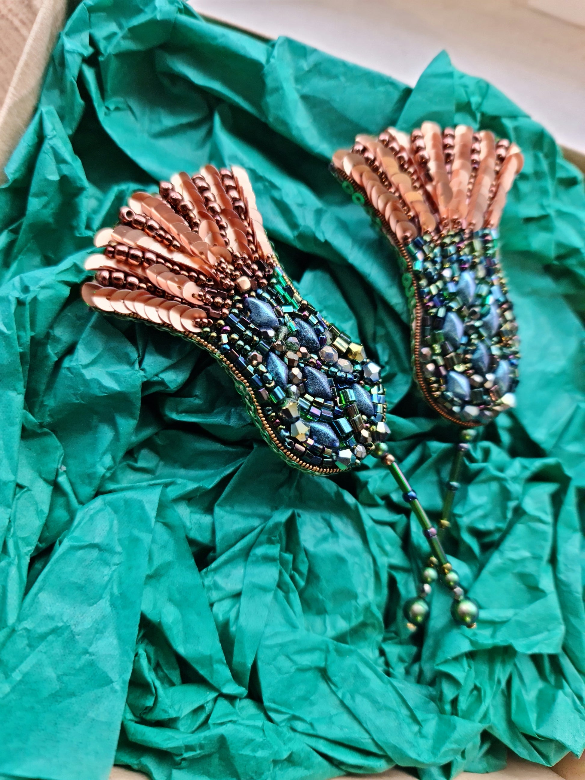 Thistle Beaded Brooch