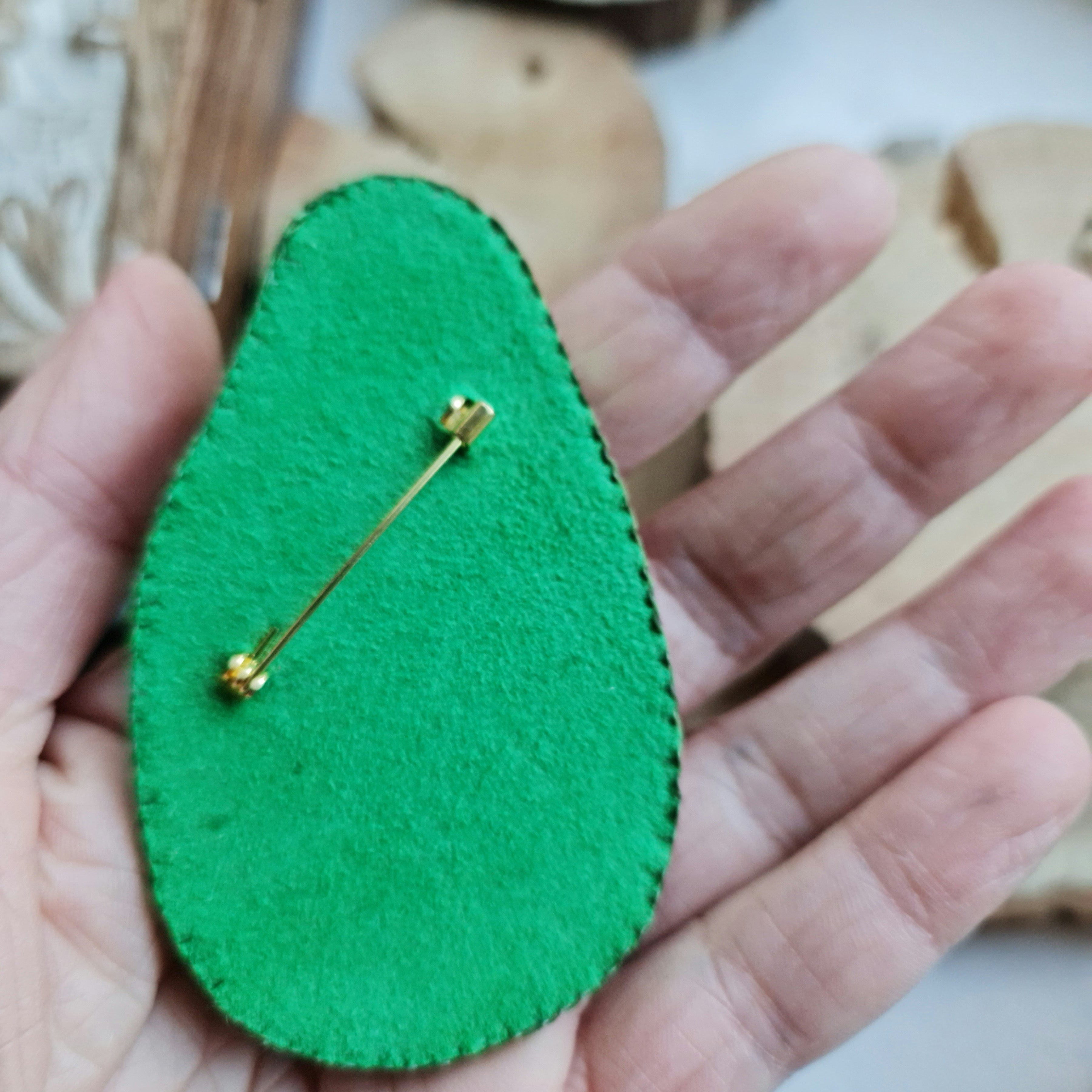 Papaya Beaded Brooch