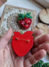 Lapel pin Strawberry Embroidered brooch, unique gifts for her