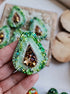 Lapel pin avocado beaded brooch, Fruit jewelry, father's day gift, gardener gift
