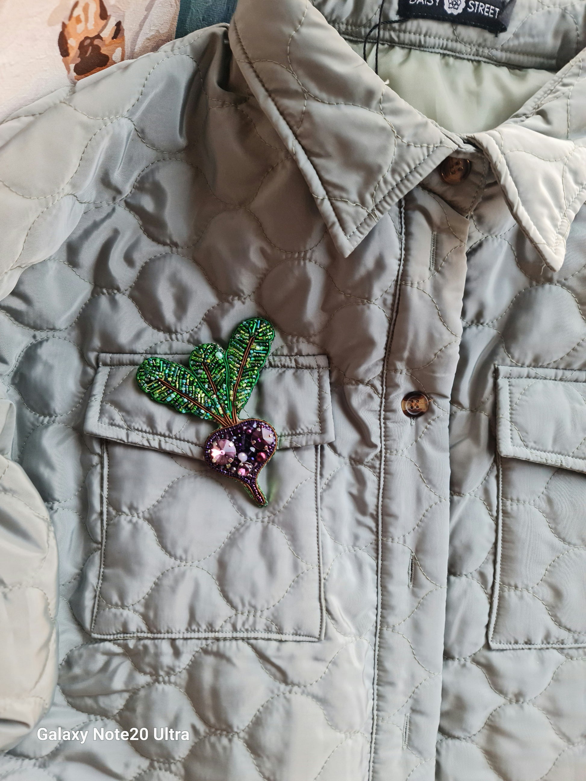 Gardener gift Purple Beet Crystal Pin, Vegetable Handmade jewelry Brooch
