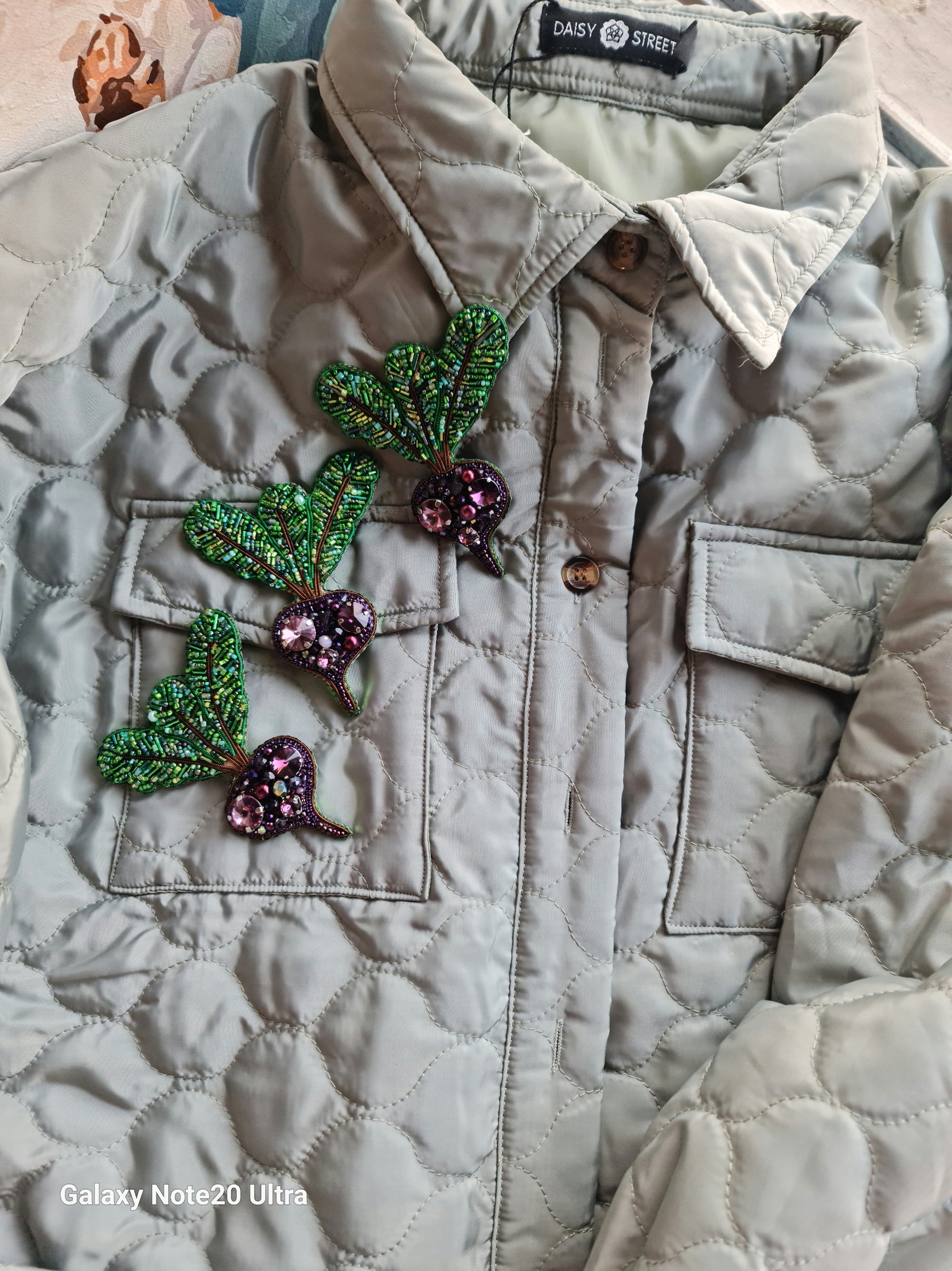 Gardener gift Purple Beet Crystal Pin, Vegetable Handmade jewelry Brooch