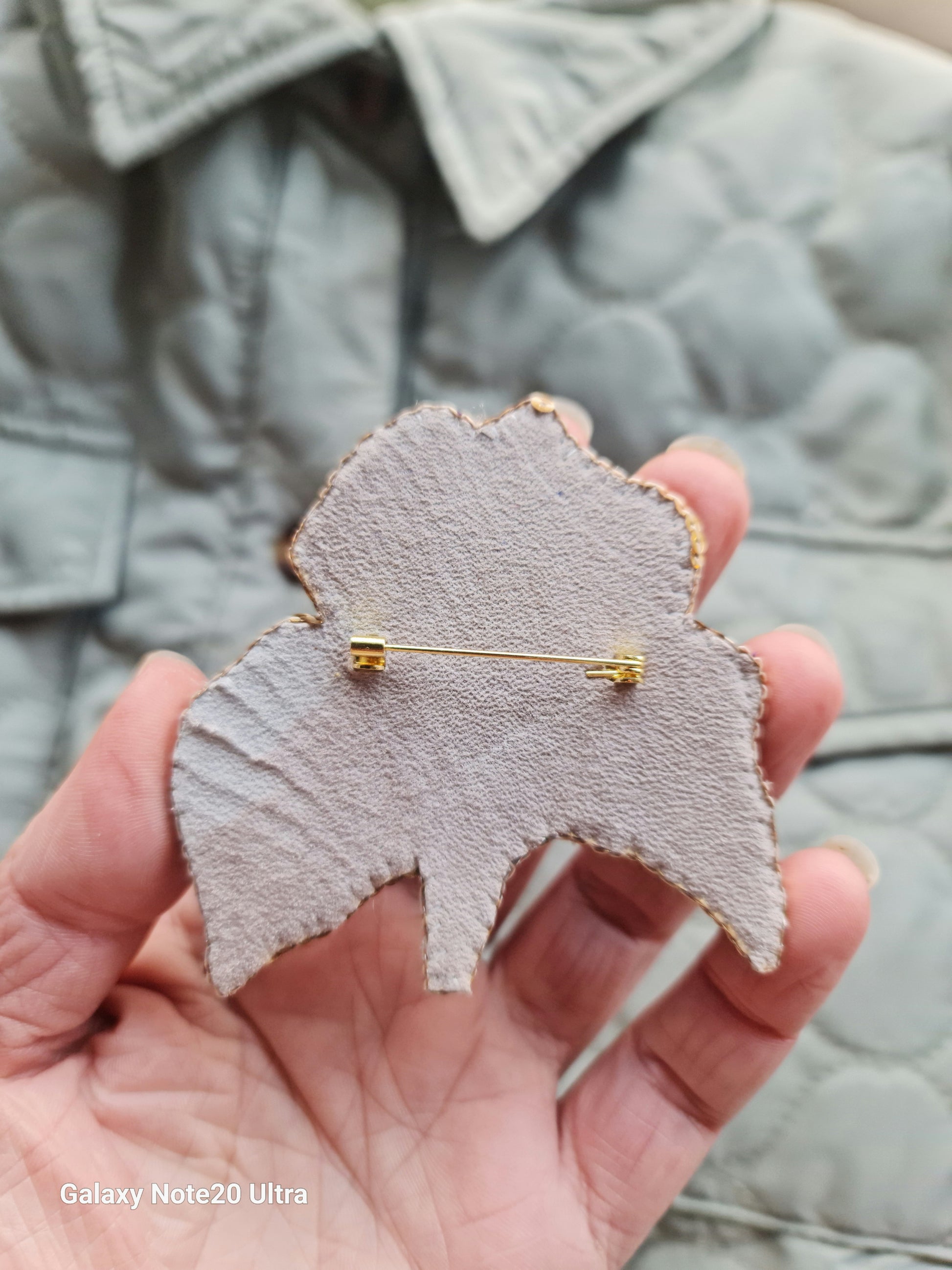 Purple Iris Beaded Brooch