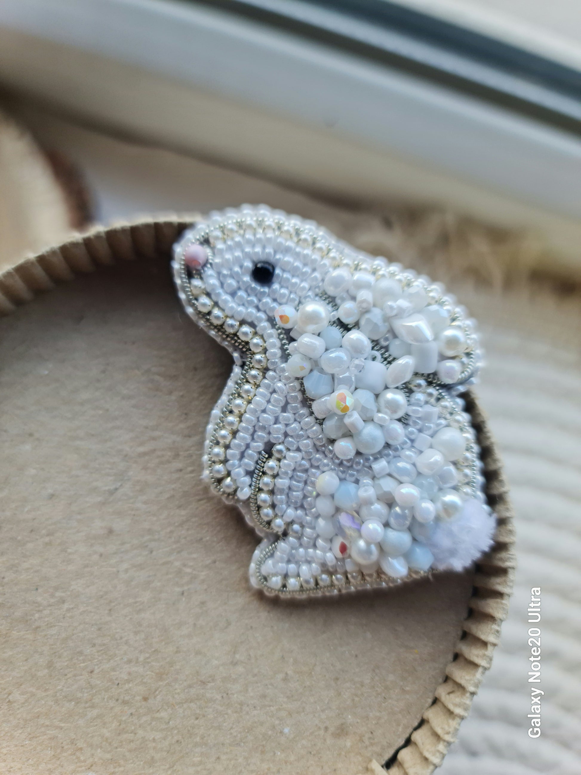 Mini Bunny Beaded Brooch