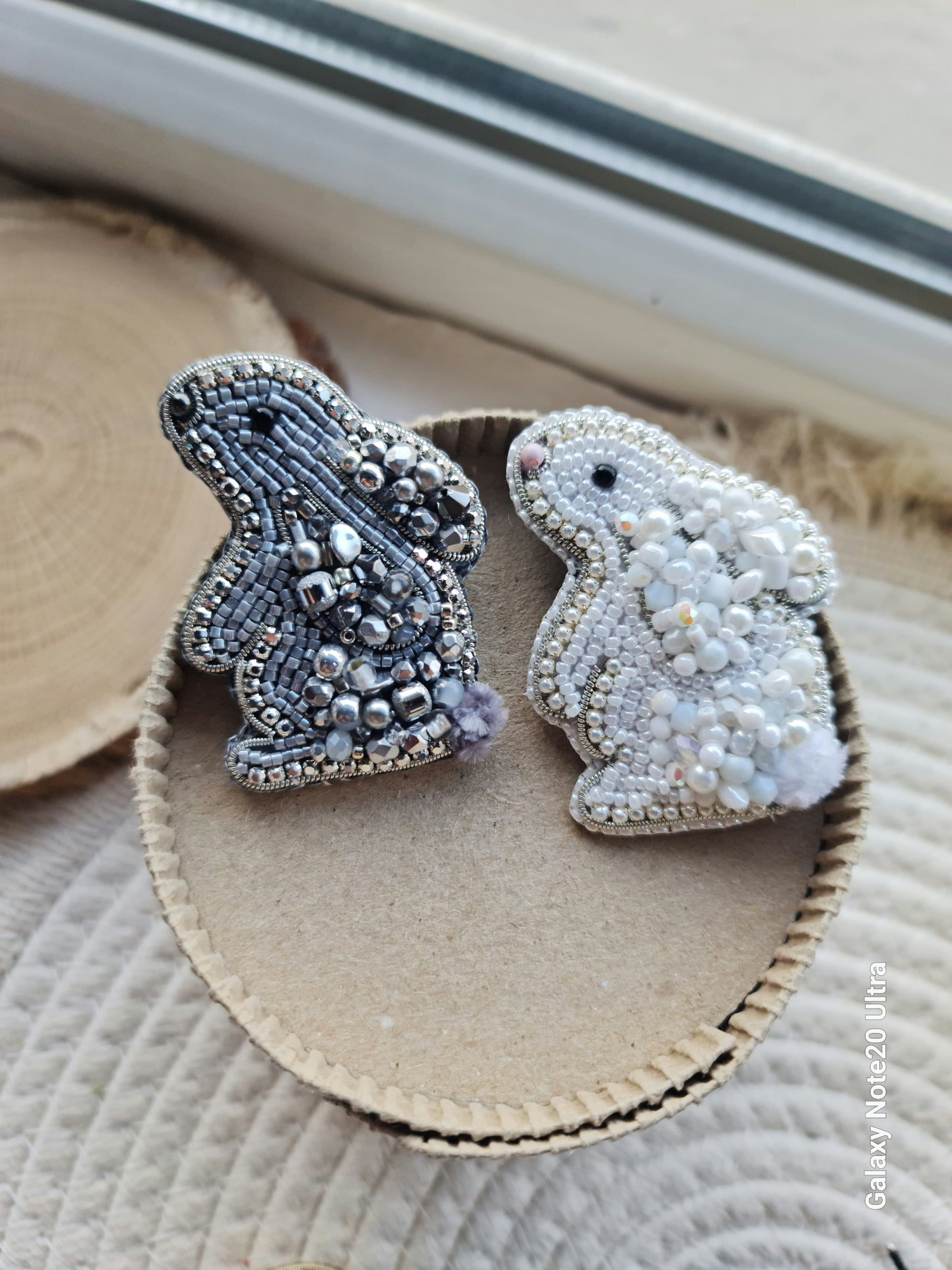 Mini Bunny Beaded Brooch