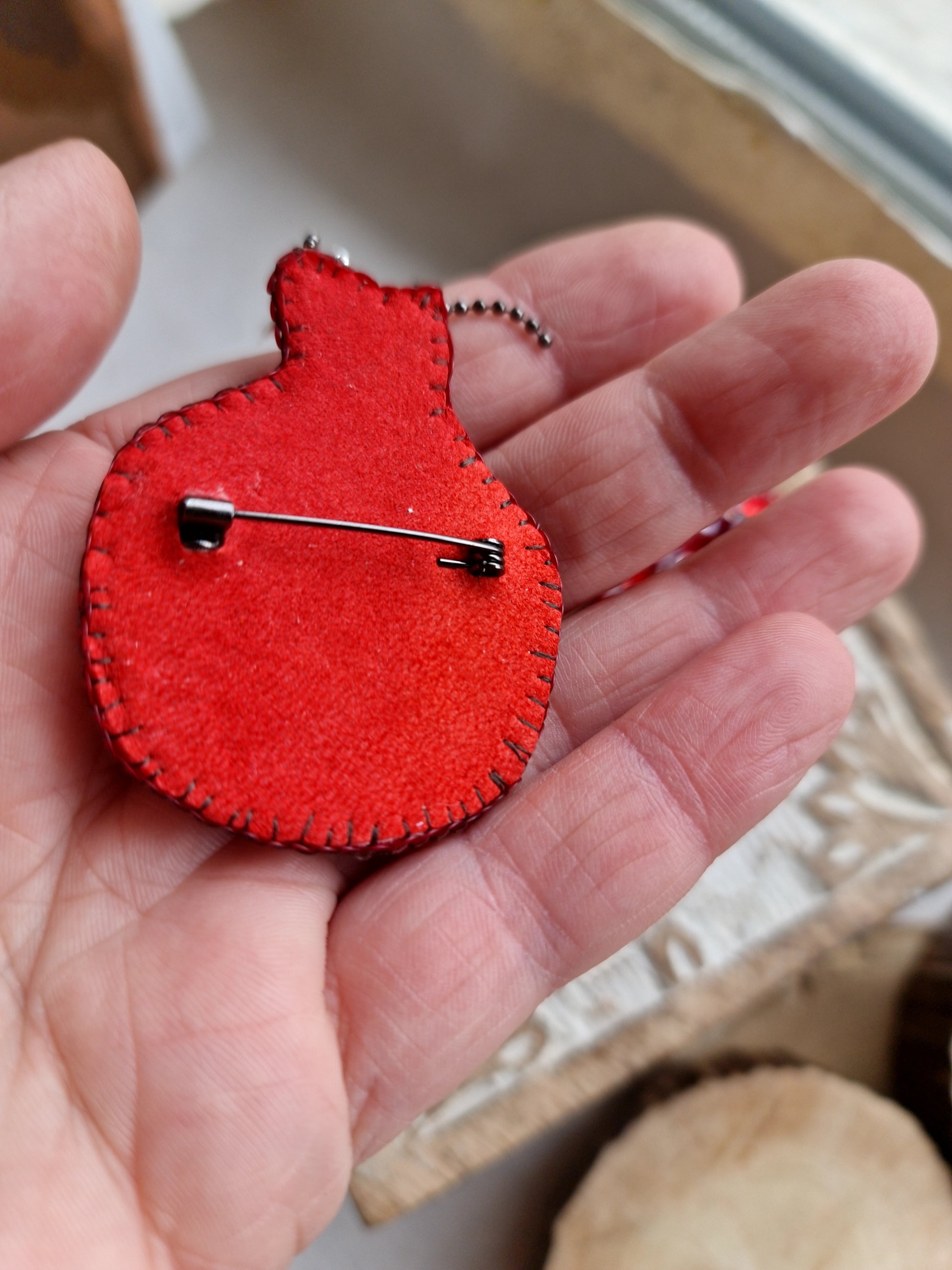 Pomegranate Beaded Brooch