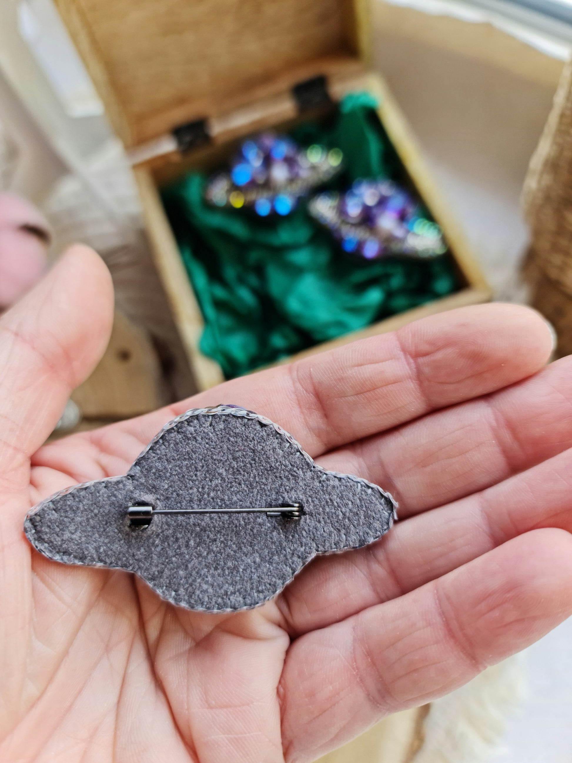 Mini Saturn Beaded Brooch