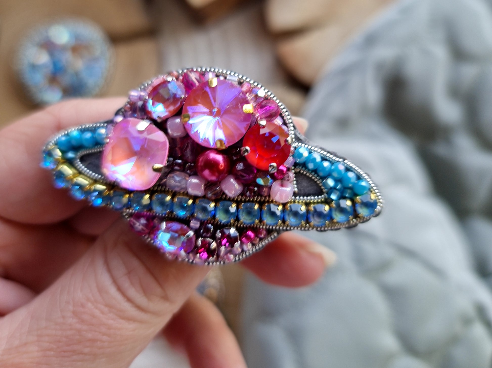 Mini Saturn Beaded Brooch