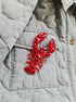 Lobster Beaded Brooch, Ocean Brooch, Beach jewelry