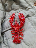 Lobster Beaded Brooch, Ocean Brooch, Beach jewelry