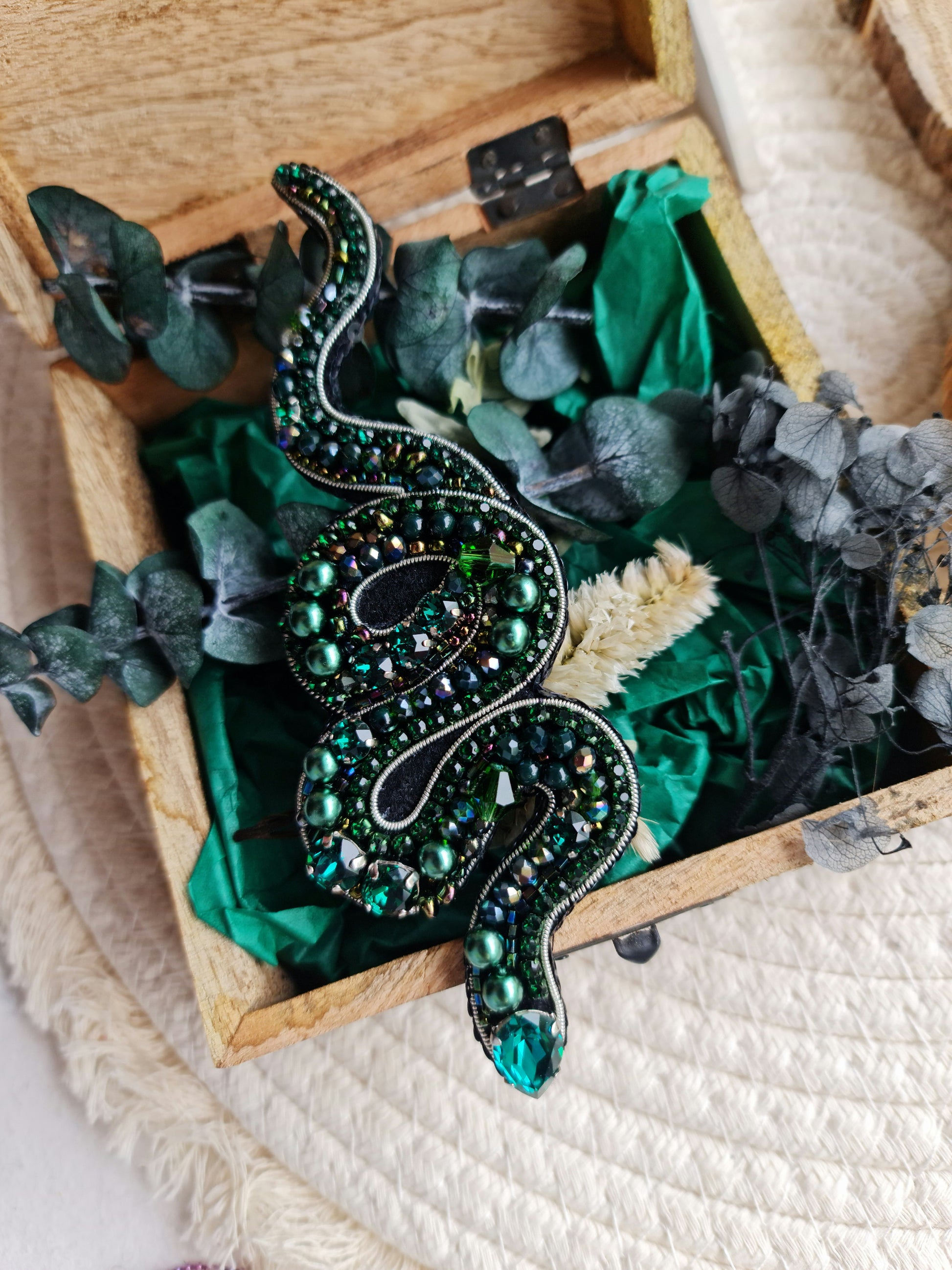 Snake Beaded Brooch