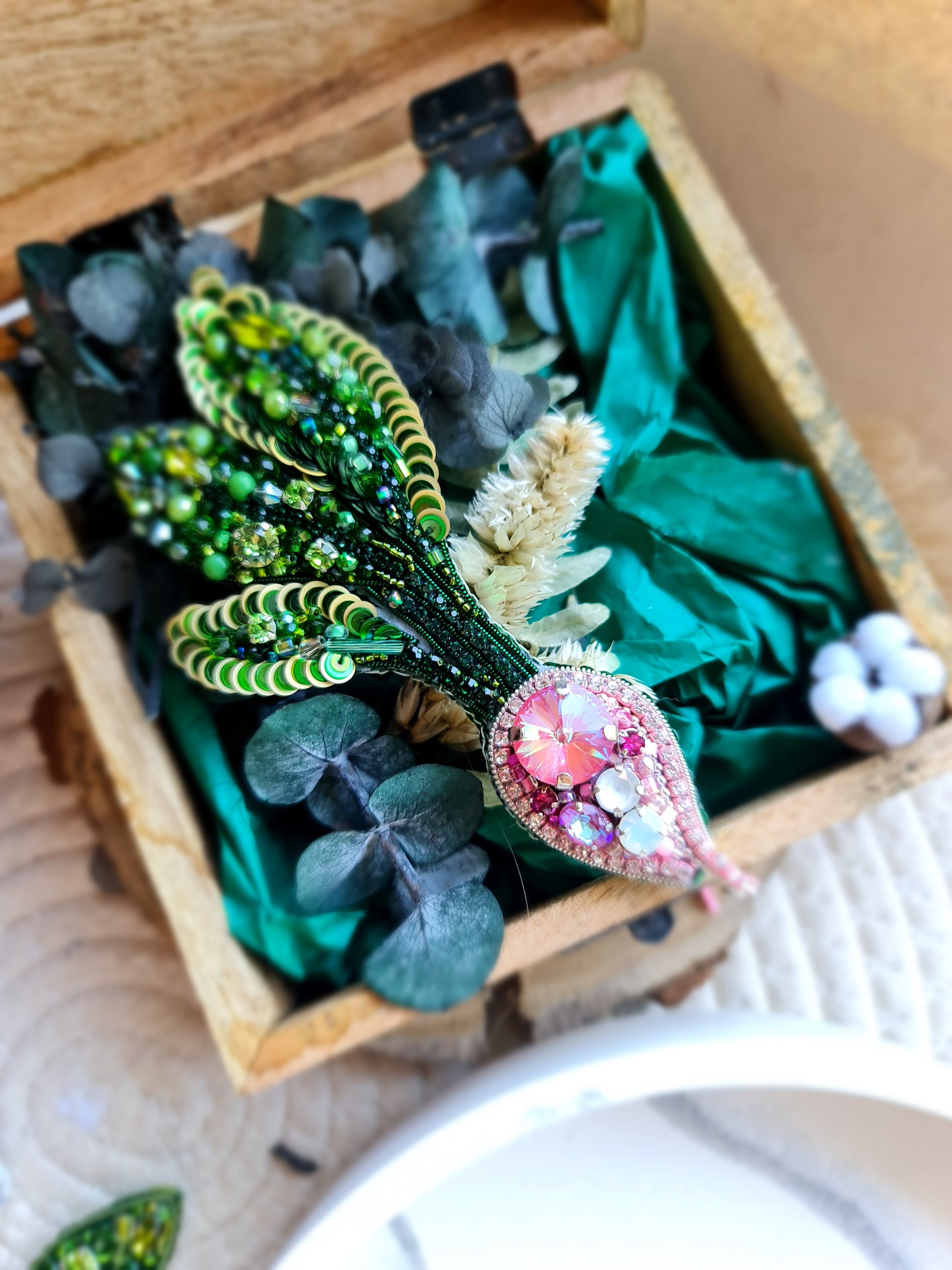Radish Beaded Brooch or Keychain