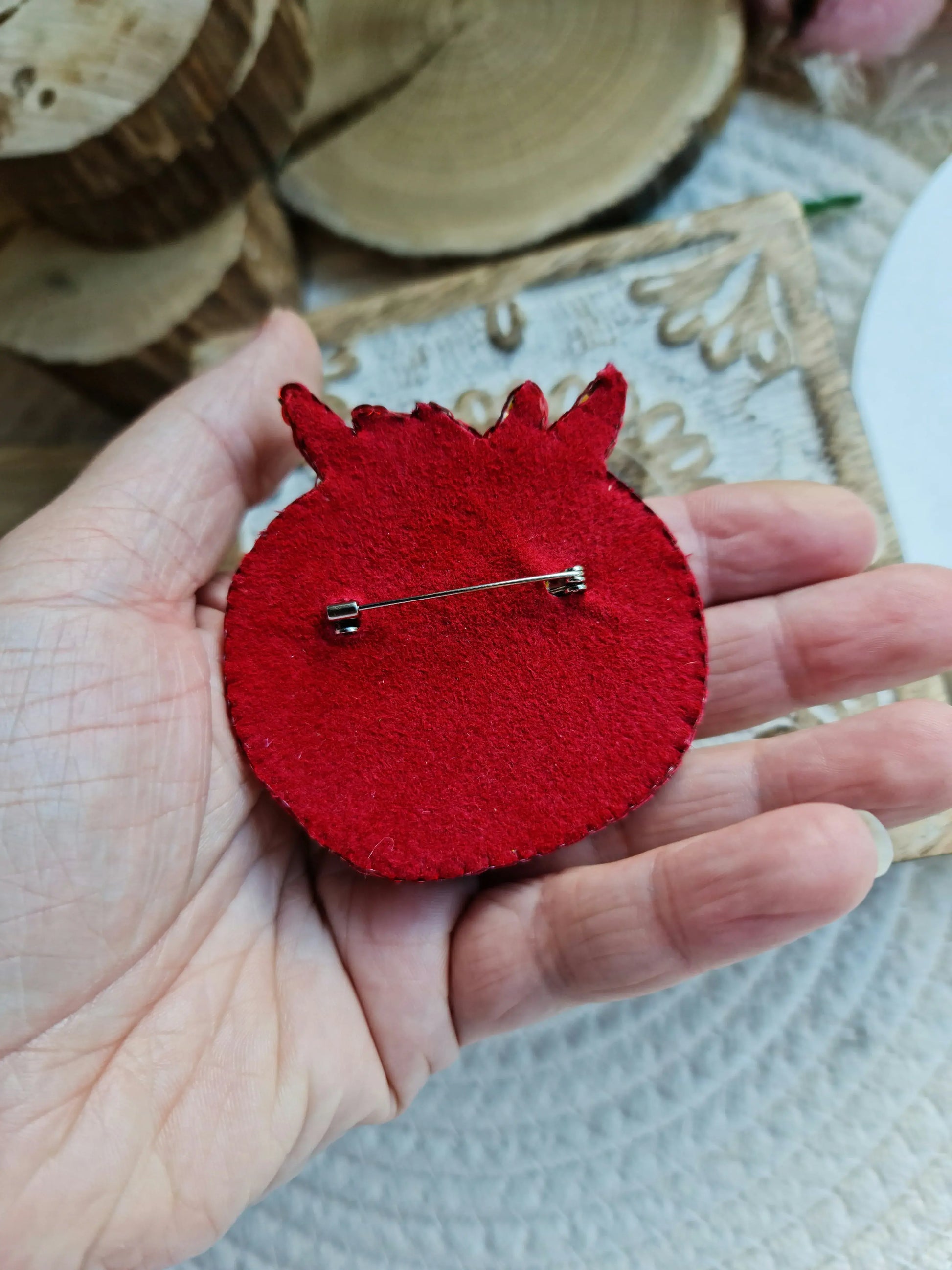 Tomato Beaded Brooch