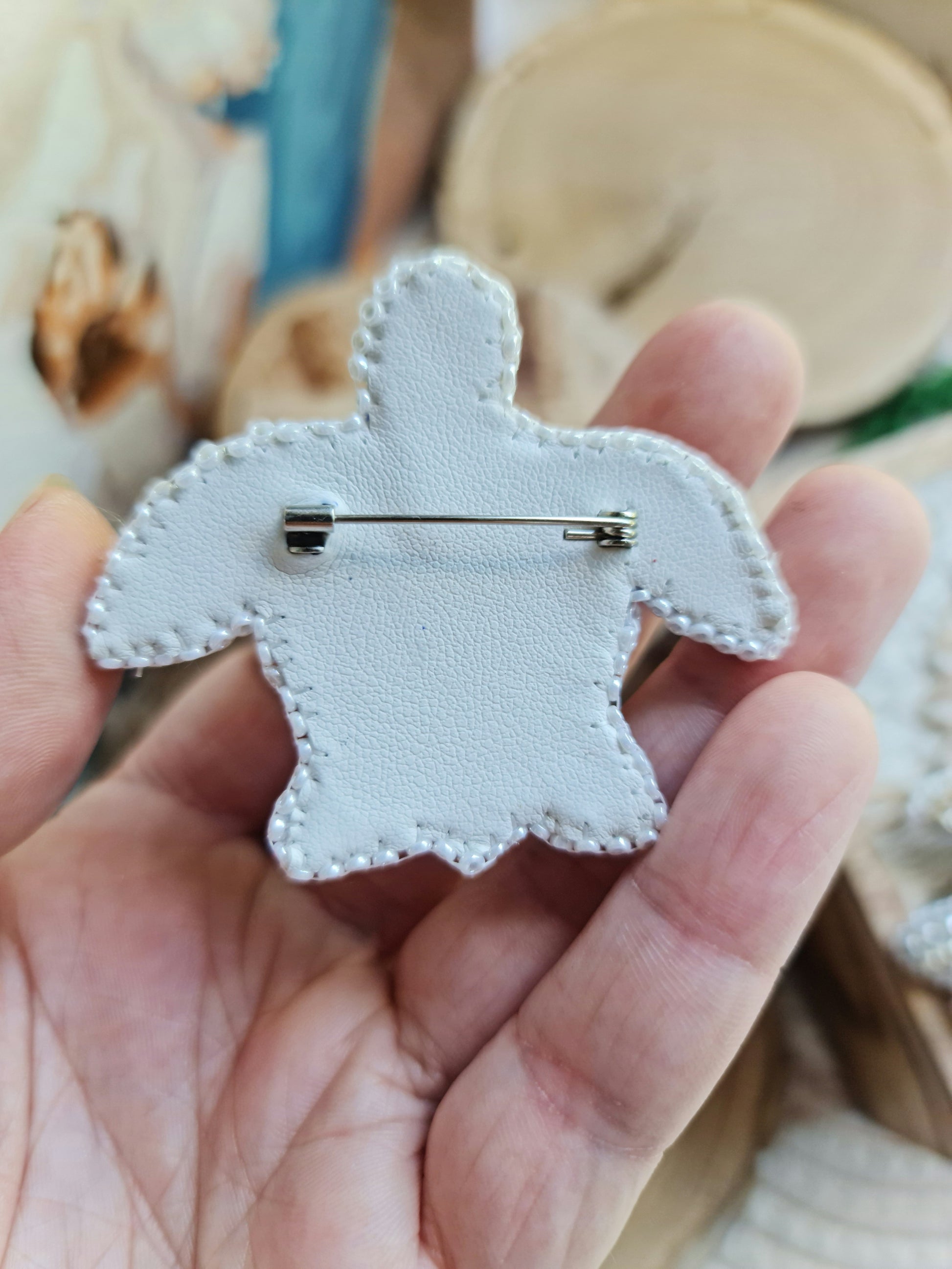Sea Turtle Beaded Brooch