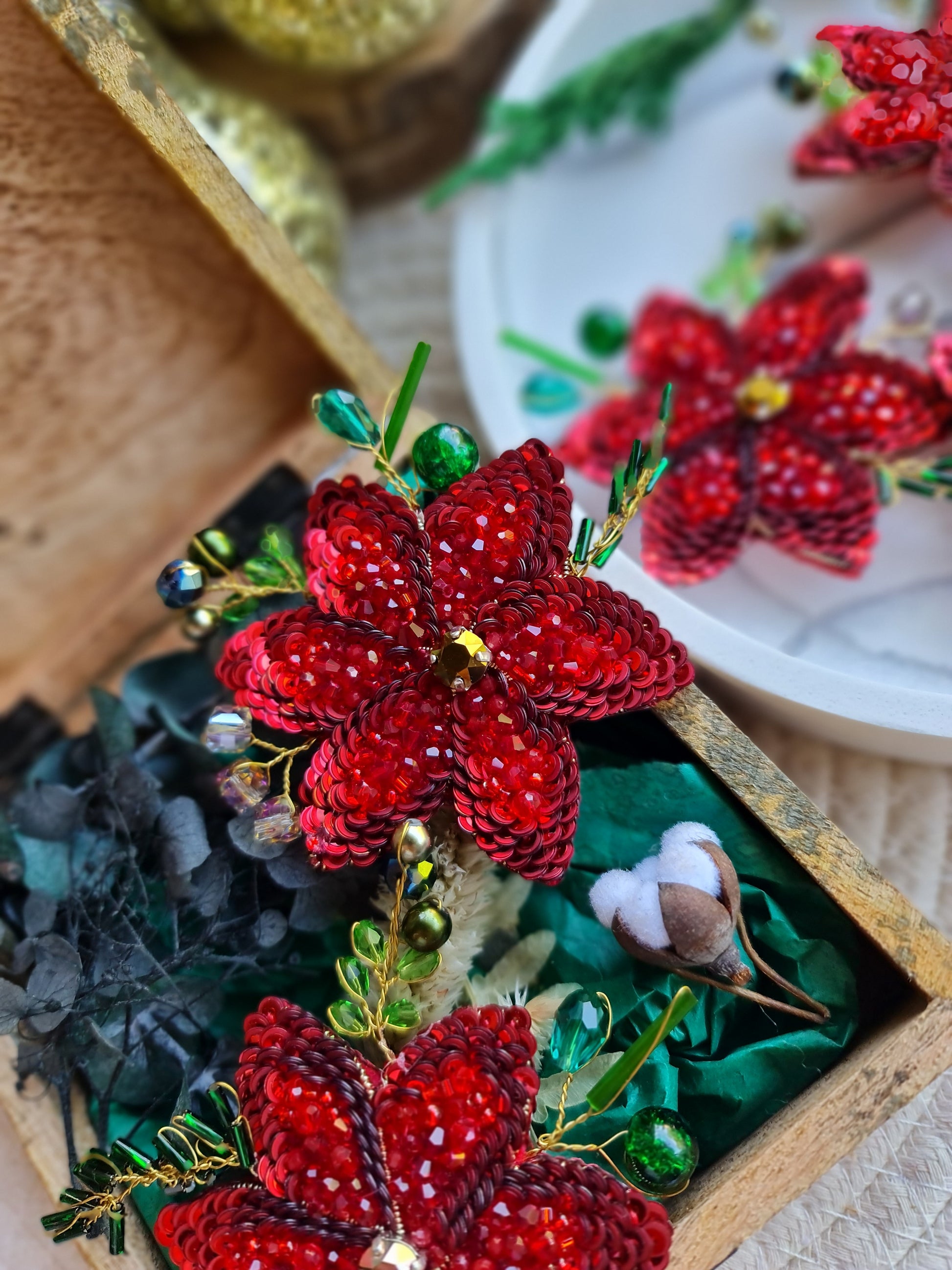 Christmas Poinsettia Brooch
