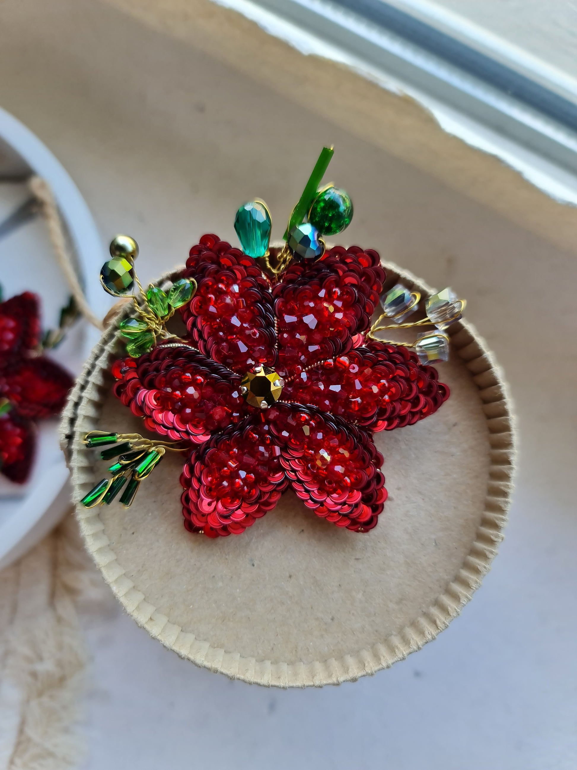 Christmas Poinsettia Brooch
