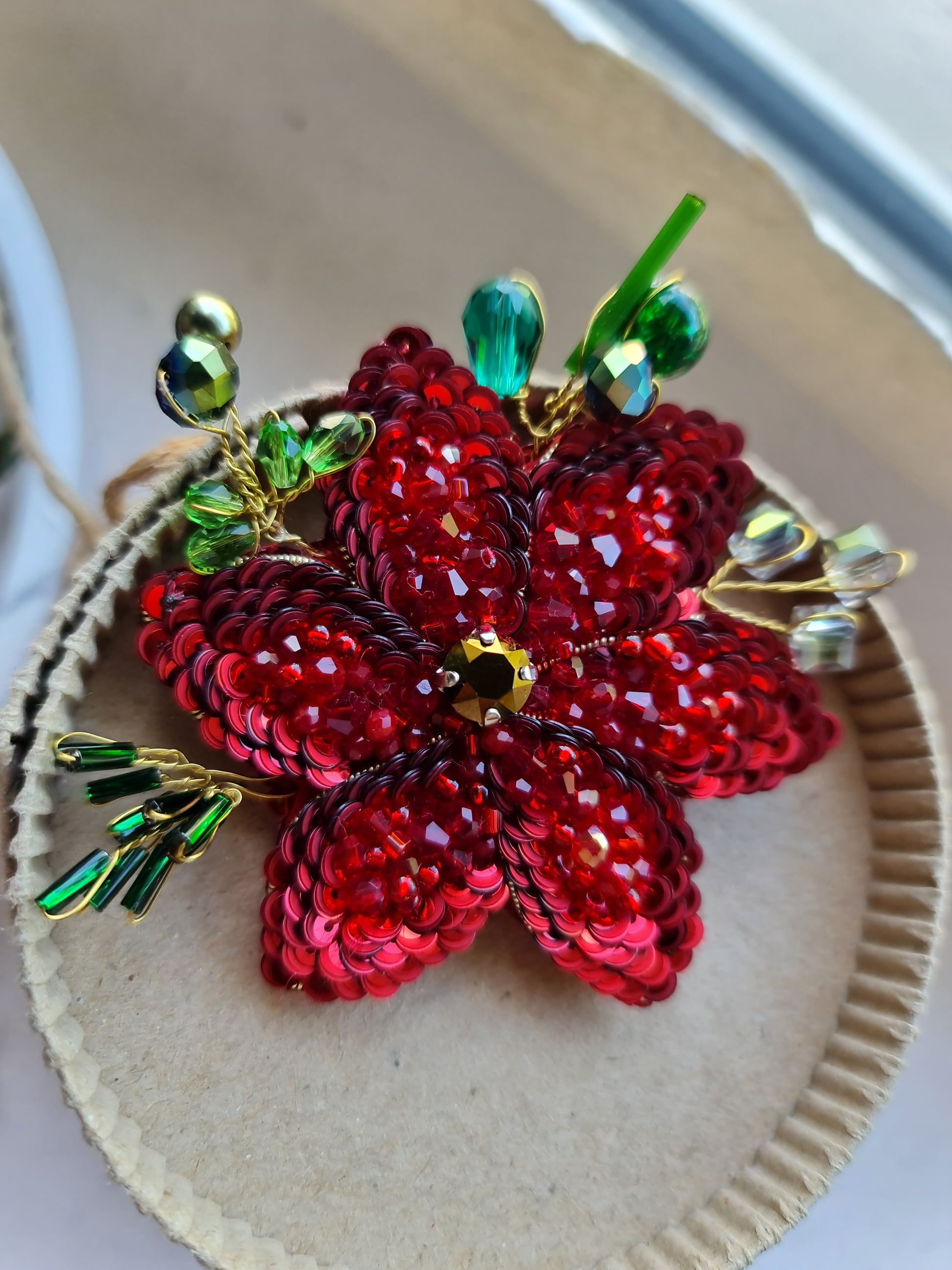 Christmas Poinsettia Brooch