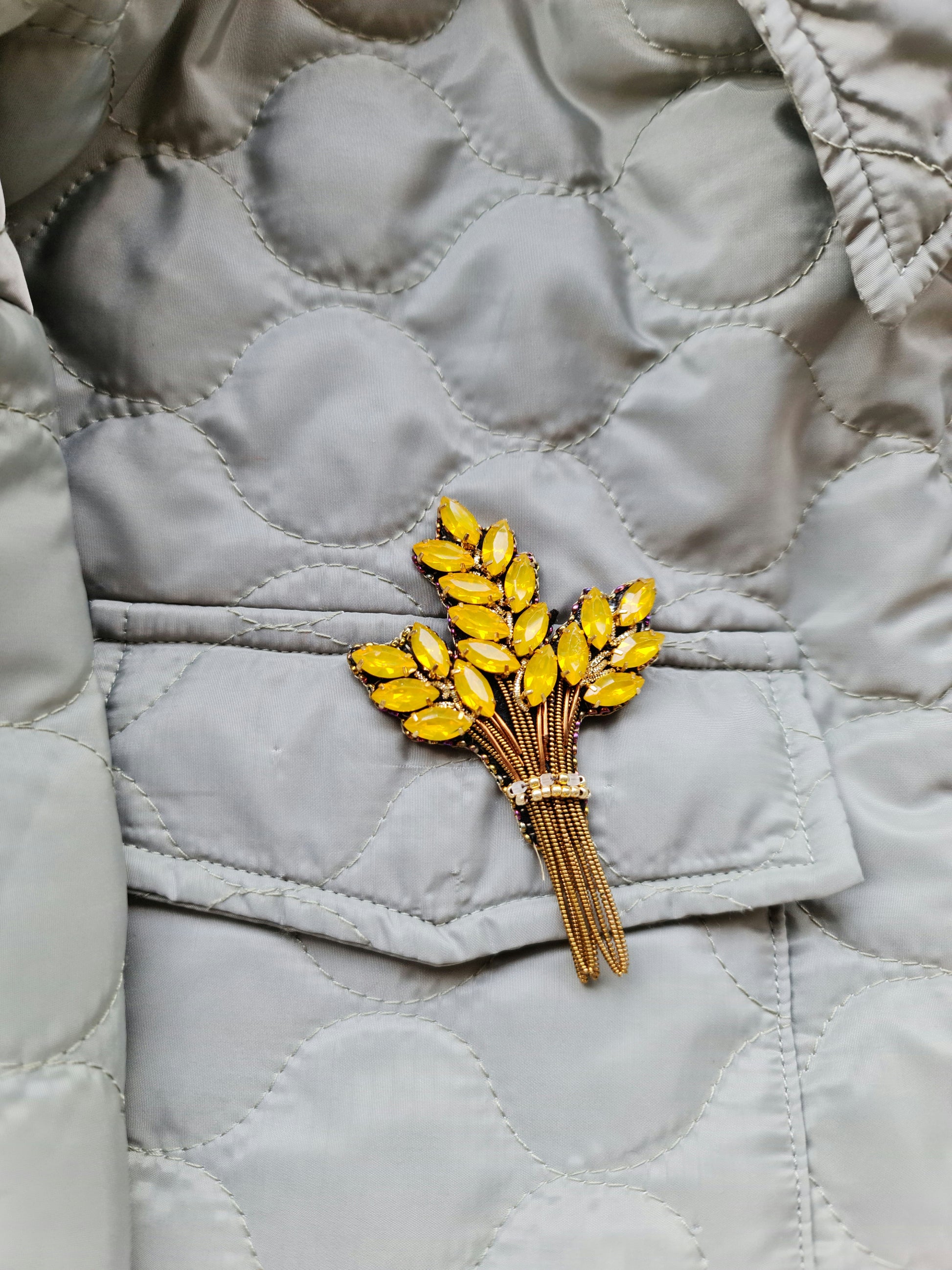 Wheat Beaded Brooch