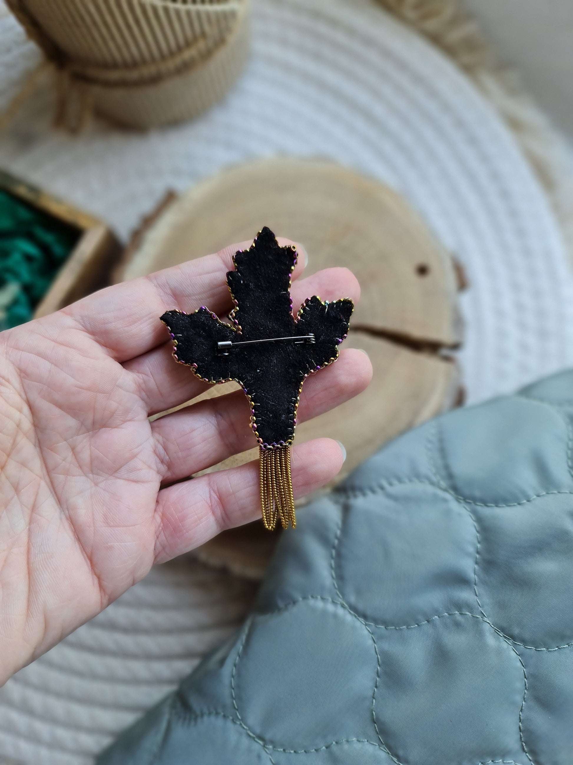 Handmade Wheat Statement Brooch
